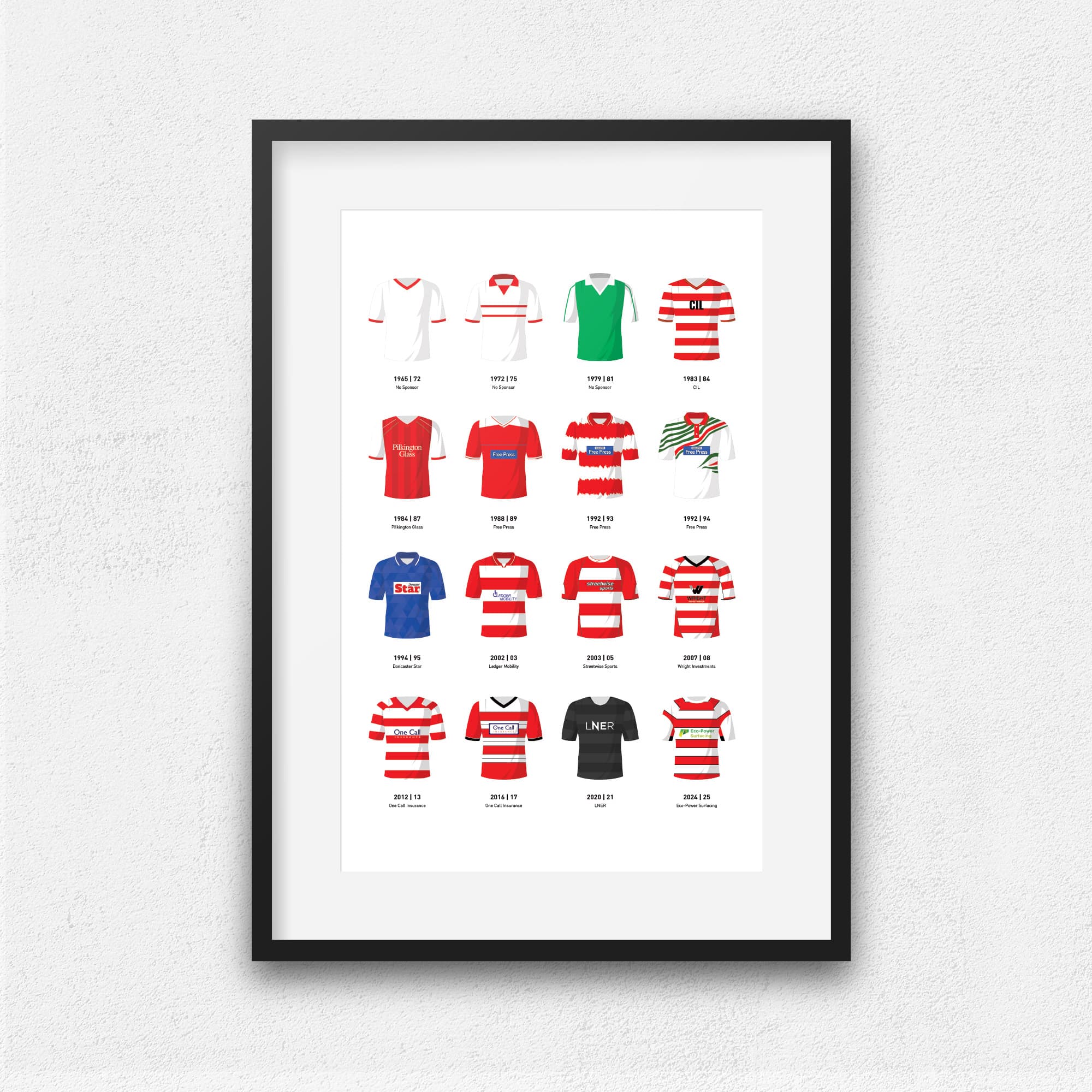 Doncaster Classic Kits Football Team Print