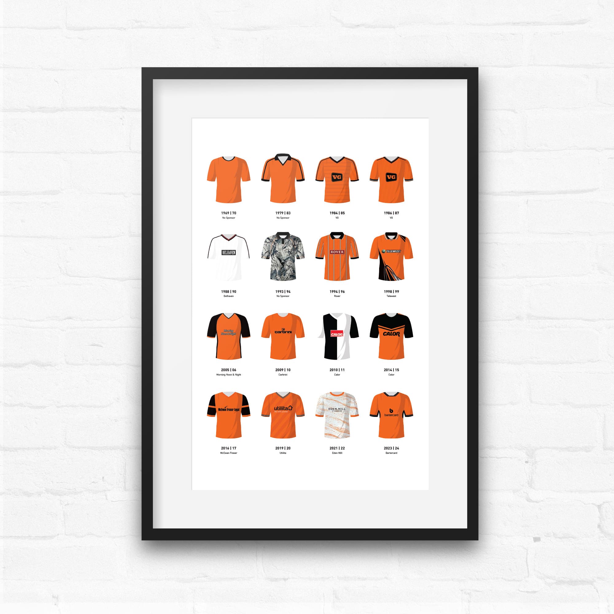 Dundee Utd Classic Kits Football Team Print