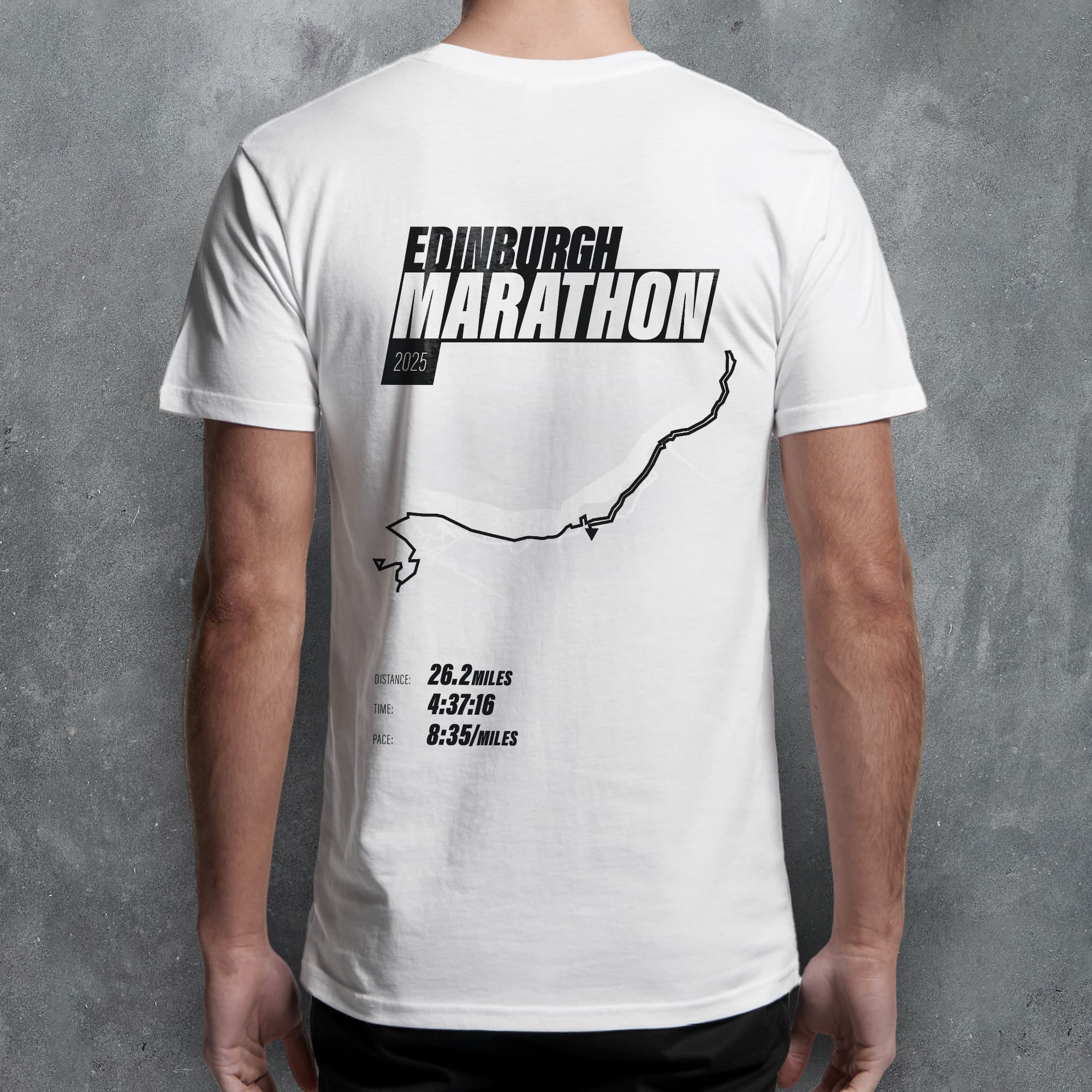 PERSONALISED Edinburgh Marathon Finishers 'Amazing Pace' T-Shirt
