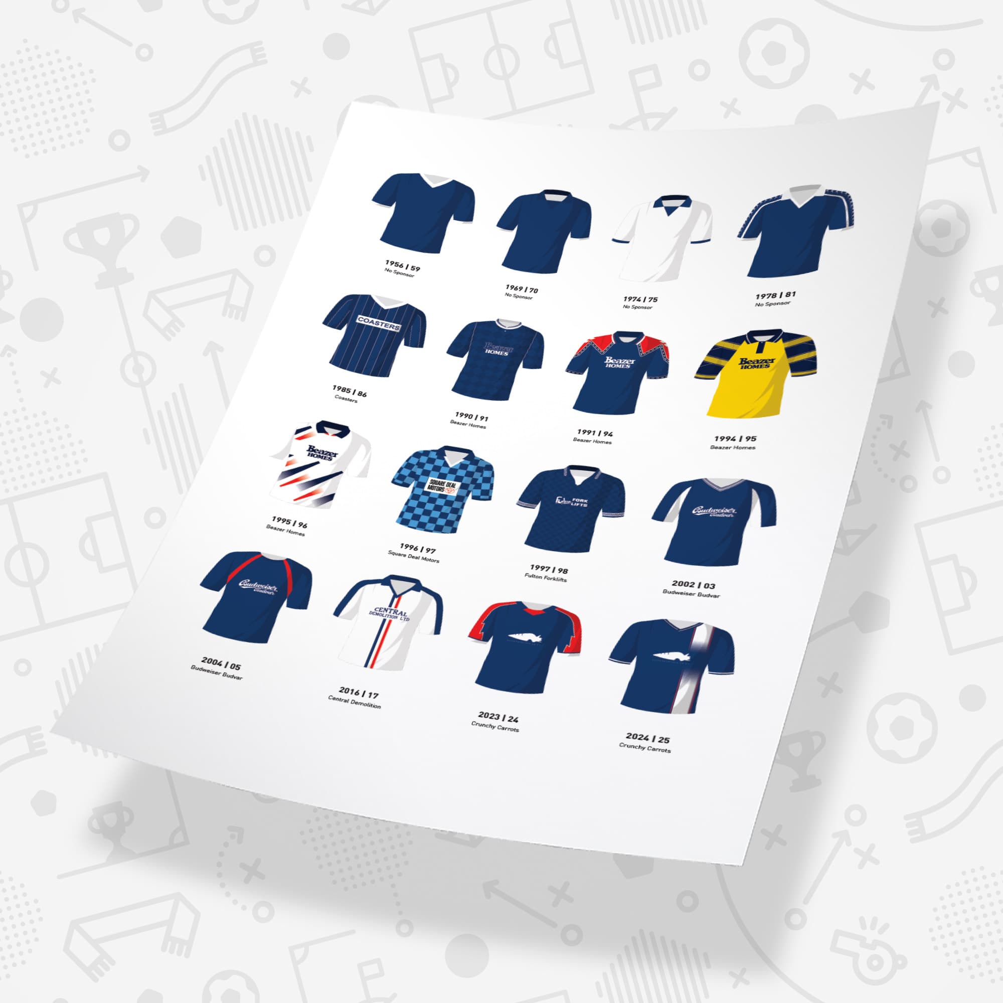Falkirk Classic Kits Football Team Print