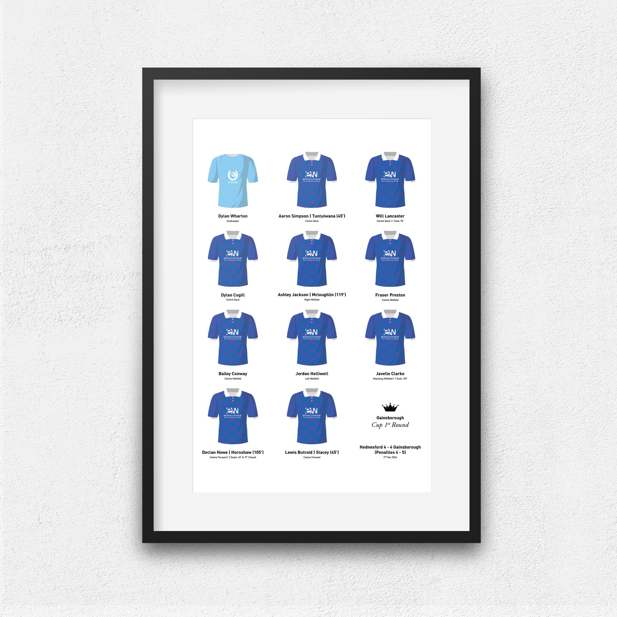Gainsborough 2024 Cup 1st Round Football Team Print