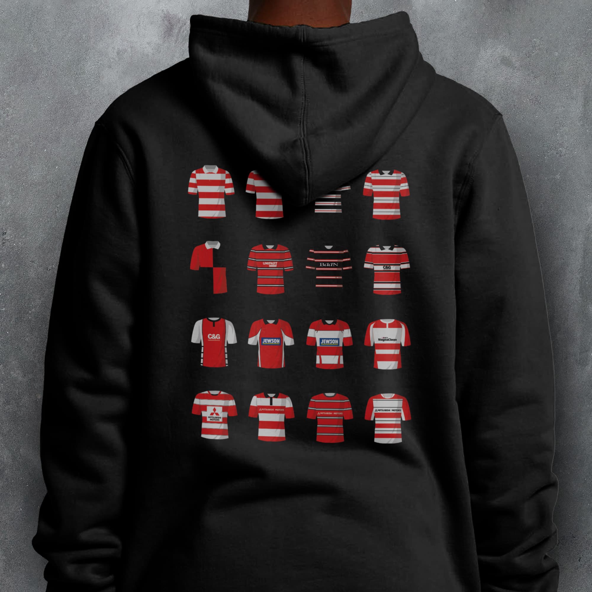 Gloucester Rugby Union Classic Kits Hoodie