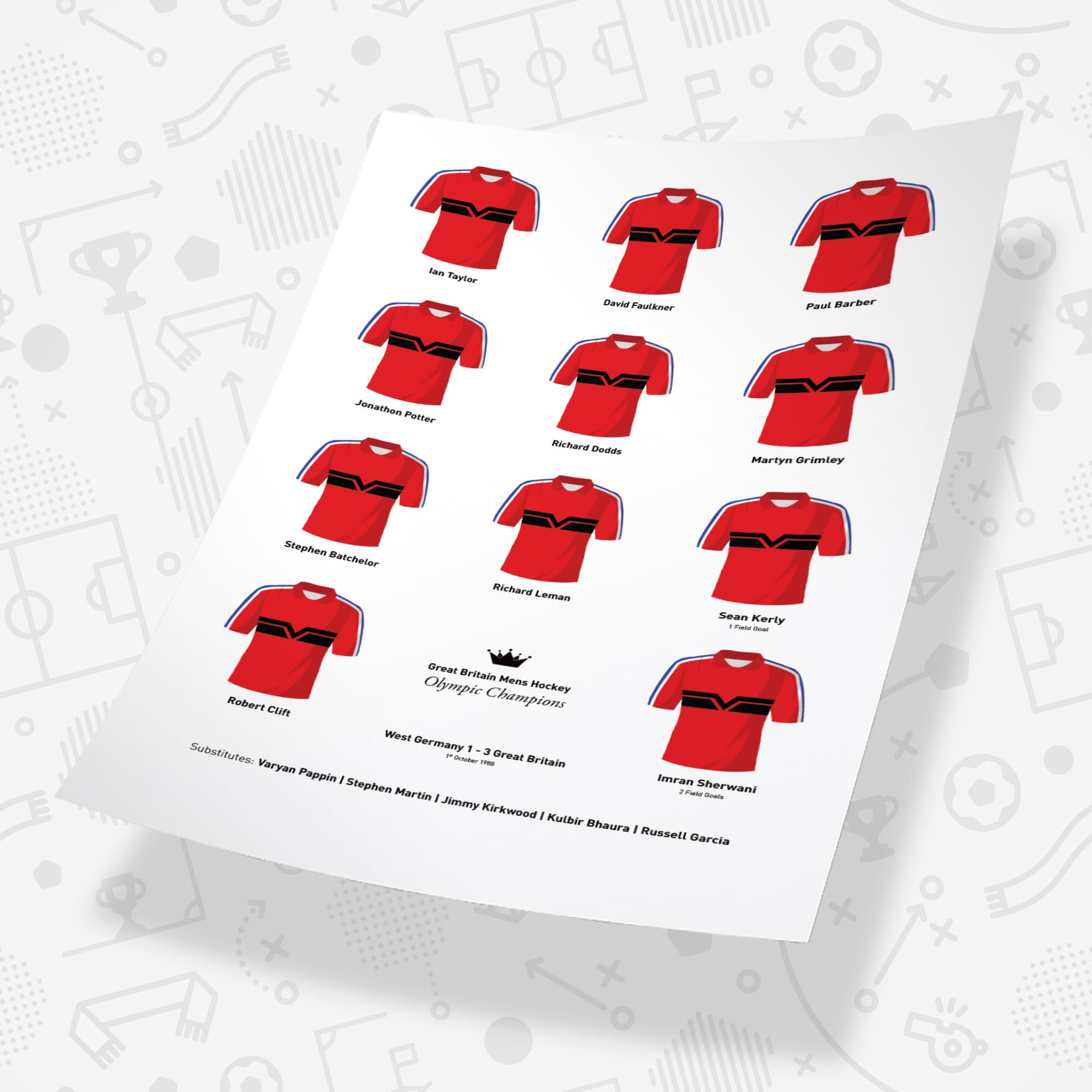 Great Britain Mens Hockey 1988 Olympics Print