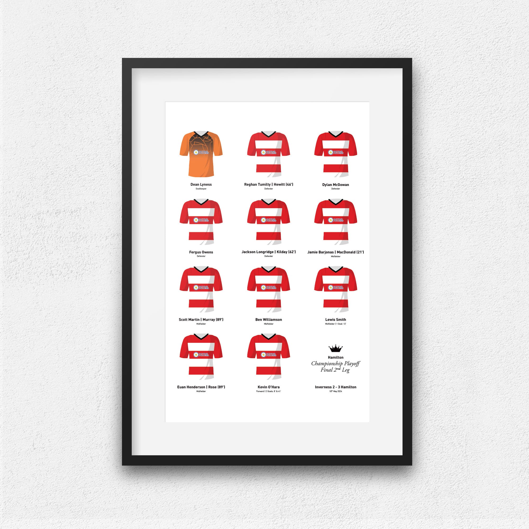 Hamilton 2024 Scottish Championship Playoff Winners Football Team Print