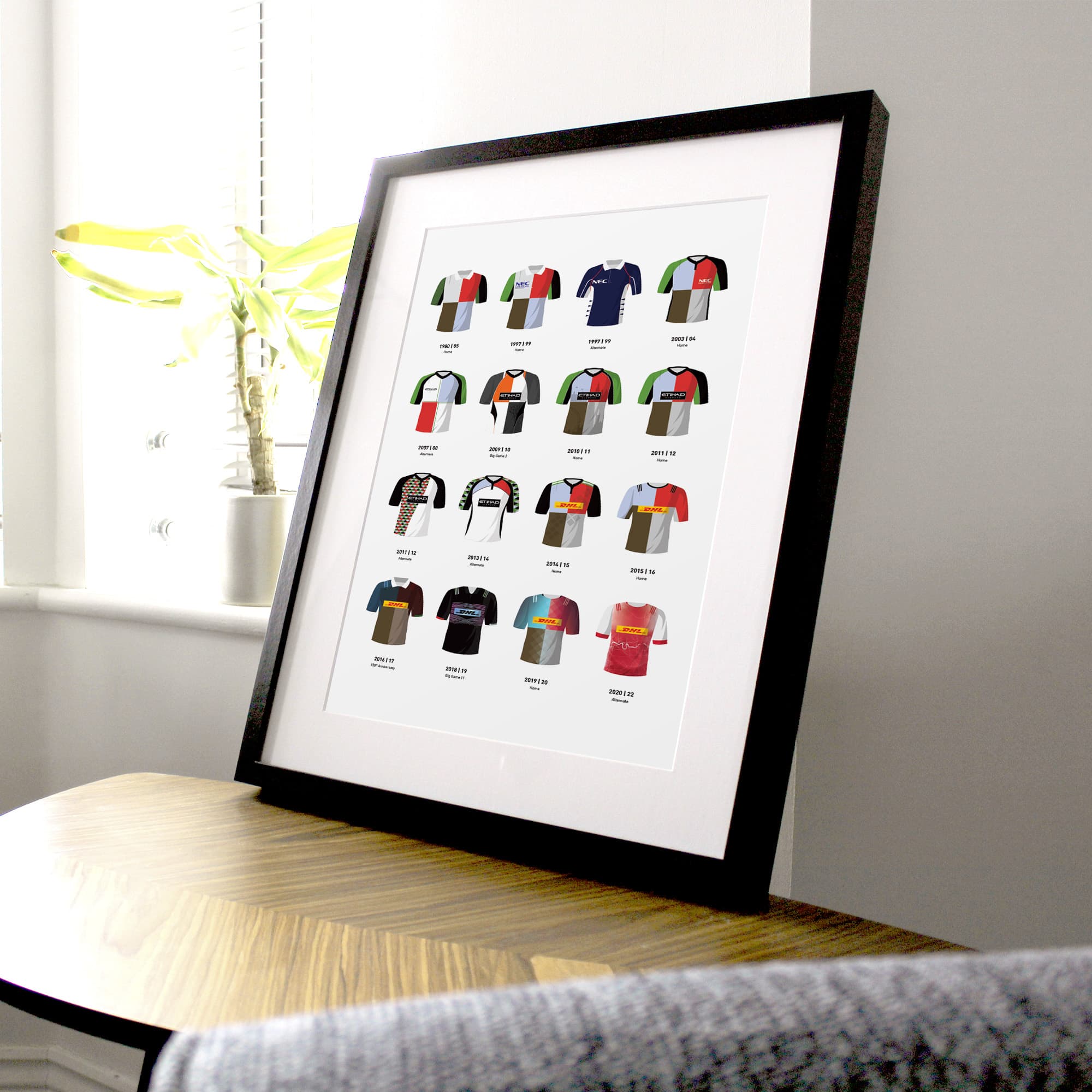 Harlequins Classic Kits Rugby Union Team Print