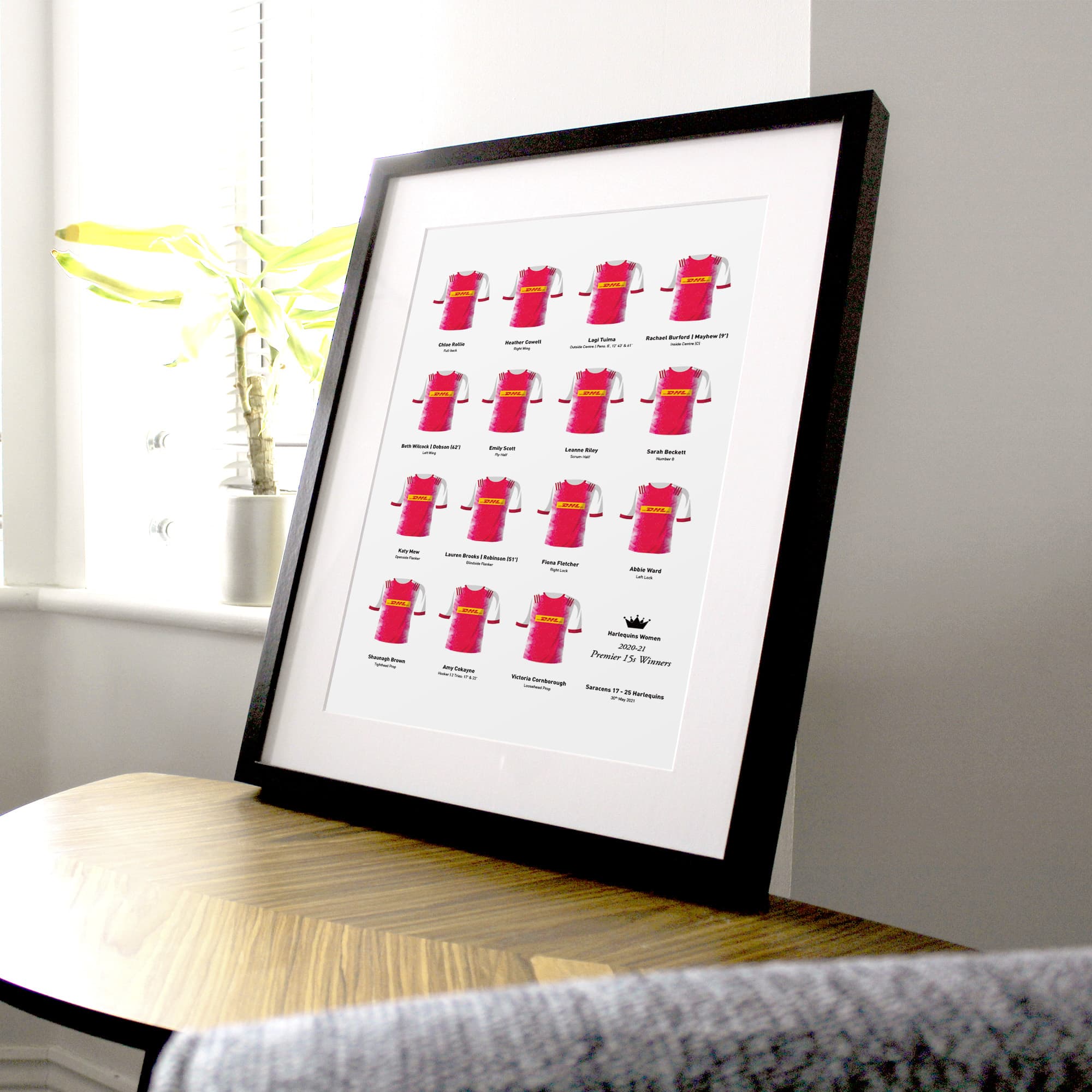 Harlequins Women Rugby Union 2021 Premier Winners Team Print