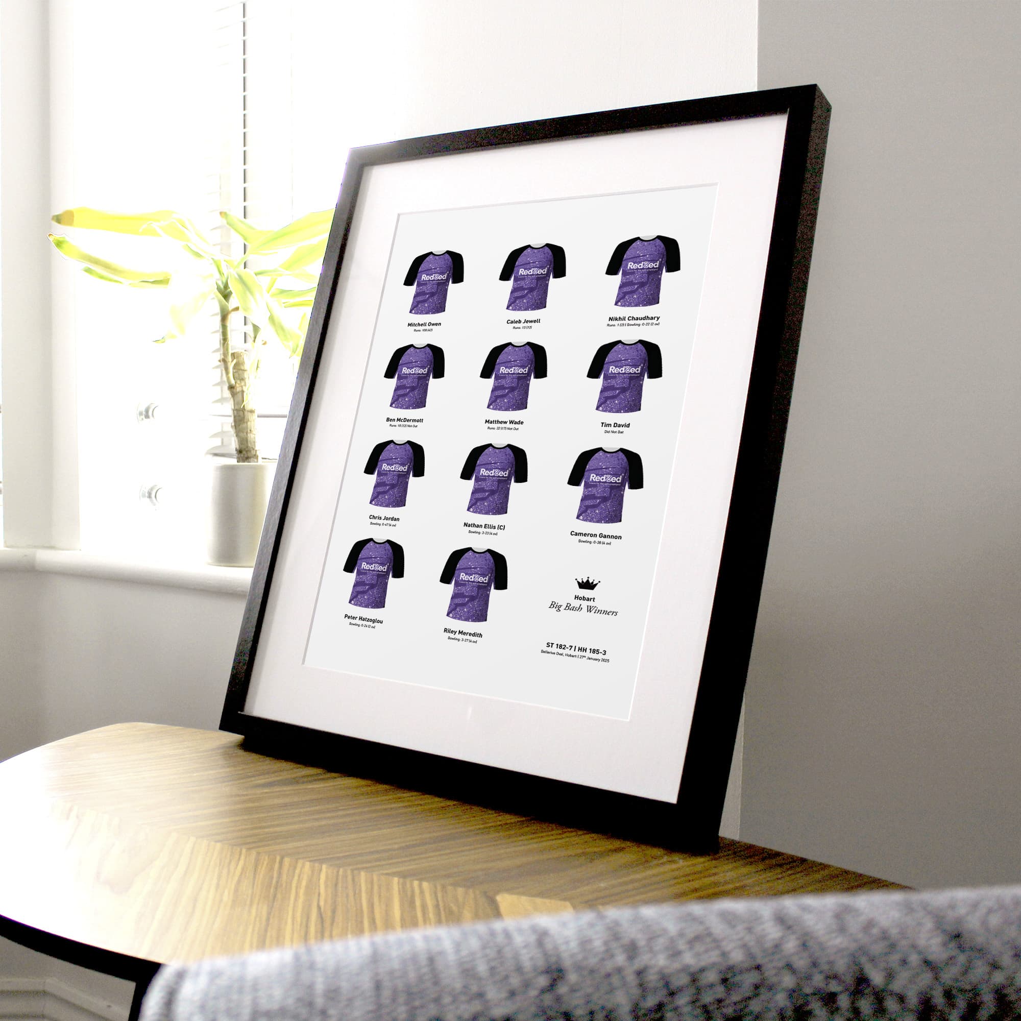 Hobart Cricket 2025 Big Bash Winners Team Print