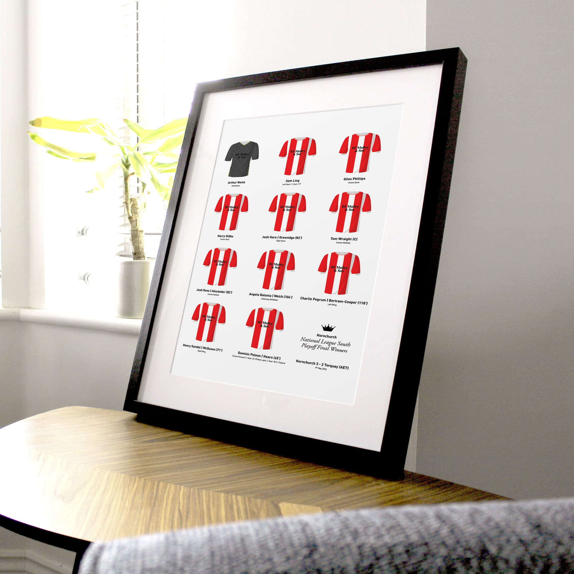 Hornchurch 2026 National League South Playoff Winners Football Team Print