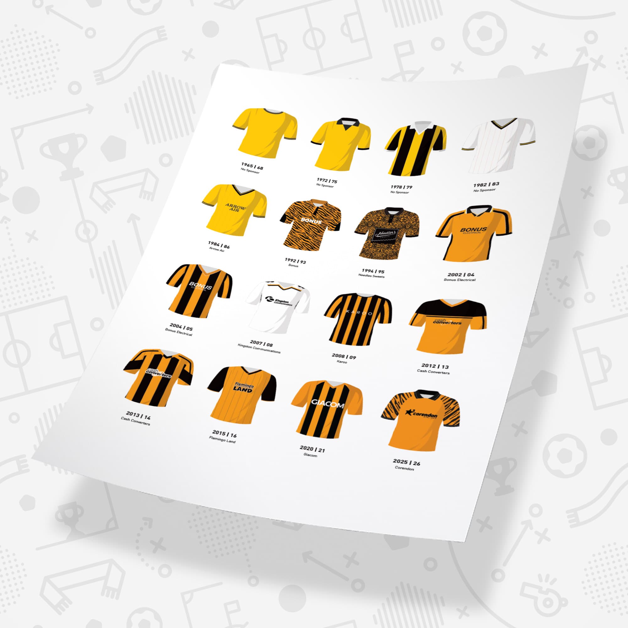 Hull Classic Kits Football Team Print