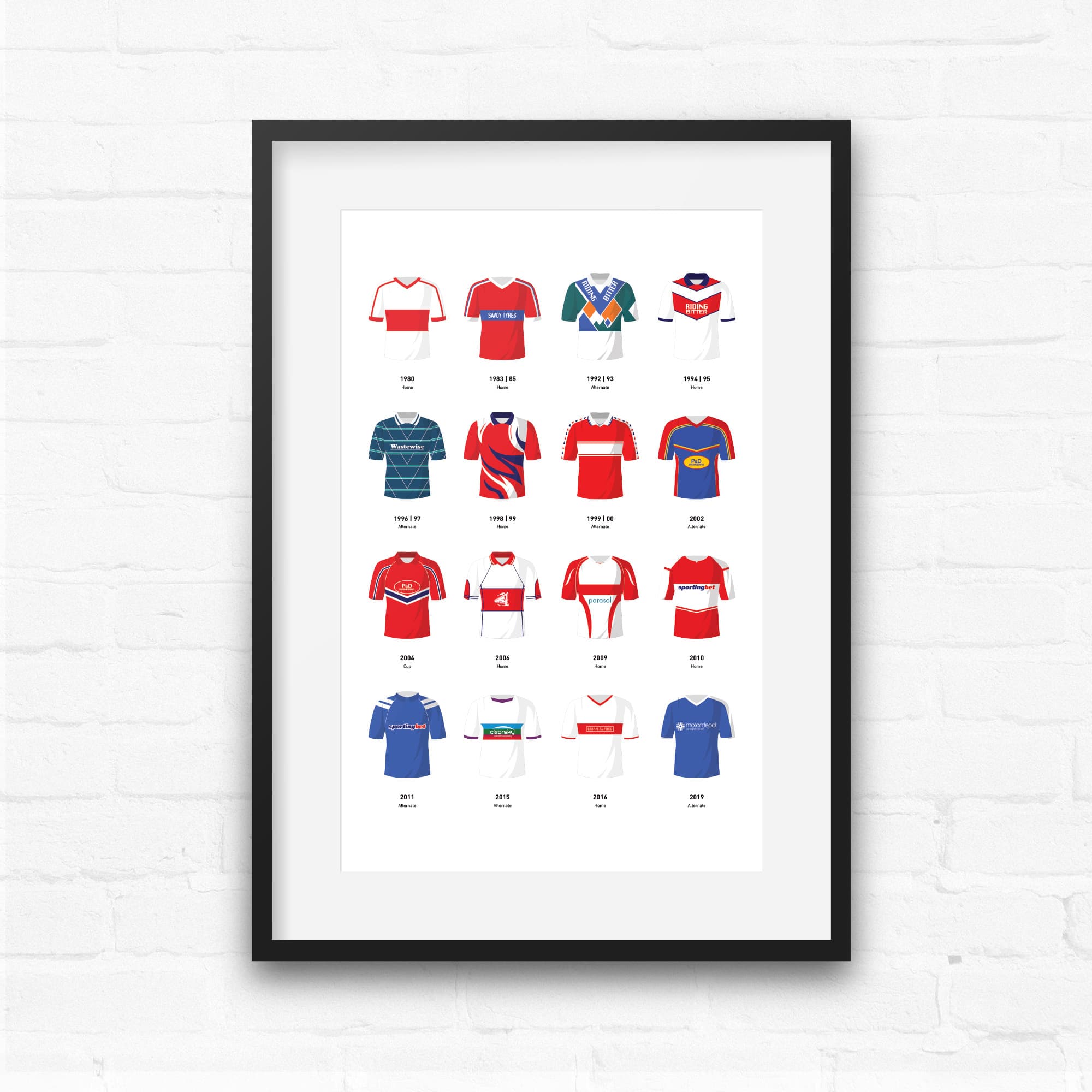 Hull KR Classic Kits Rugby League Team Print