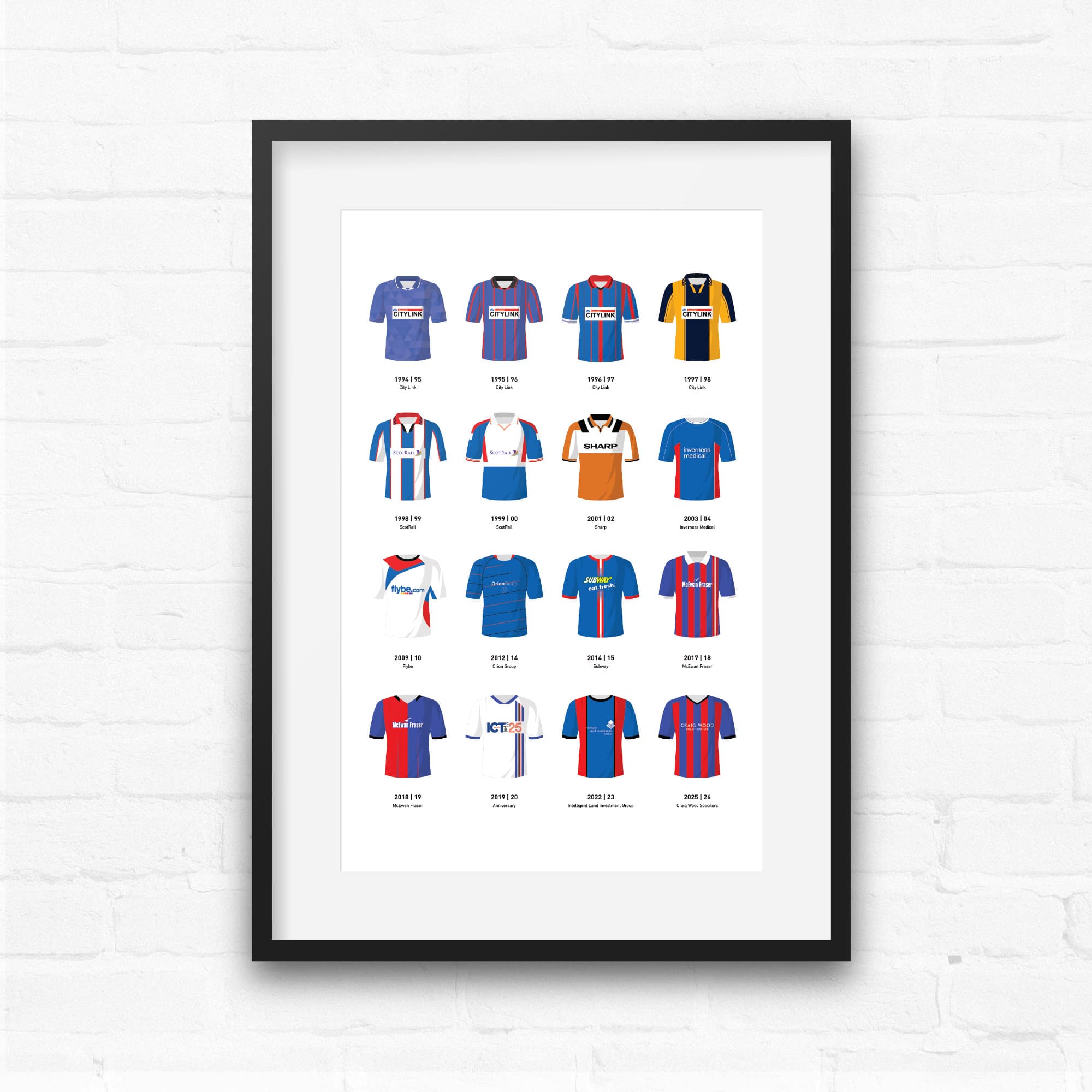 Inverness Classic Kits Football Team Print