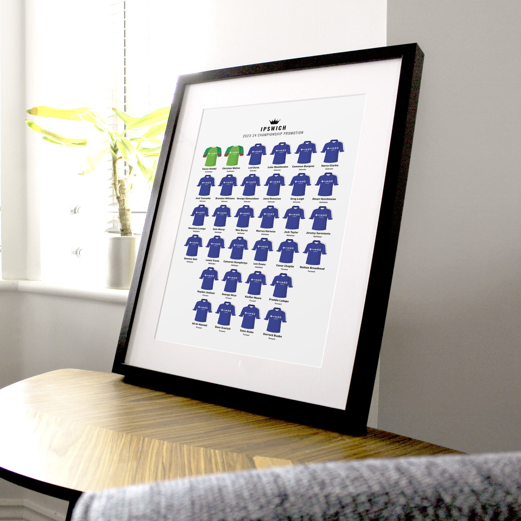 Ipswich 2024 Championship Promotion Football Team Print