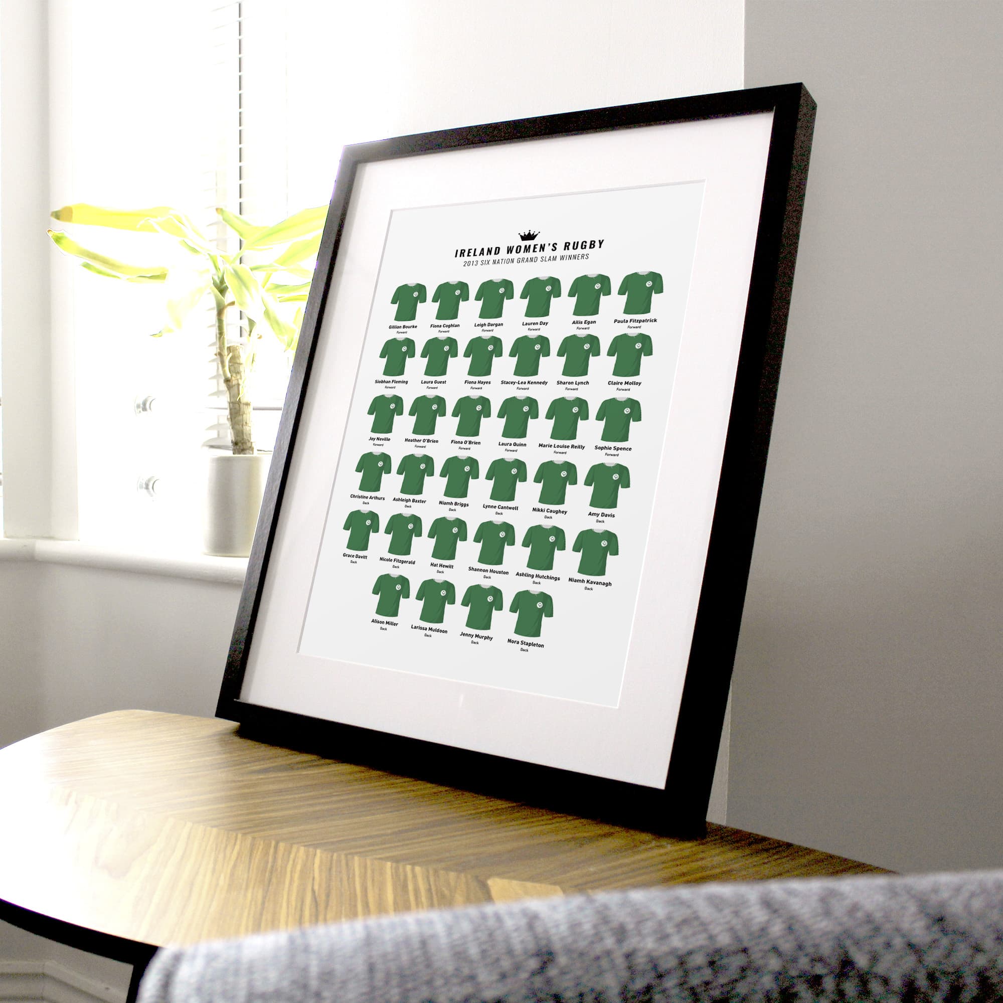 Ireland Women Rugby Union 2013 Six Nations Grand Slam Winners Team Print