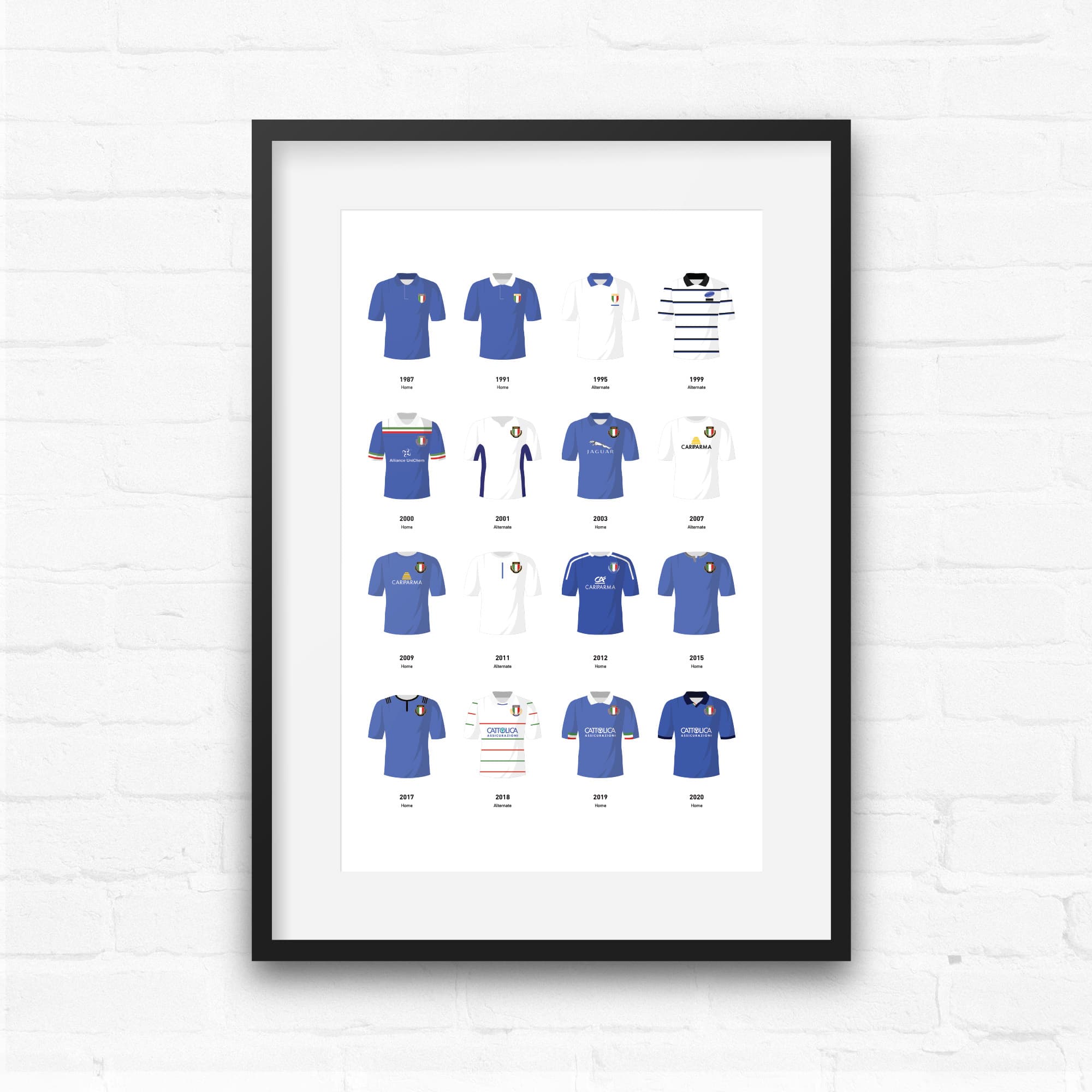 Italy Classic Kits Rugby Union Team Print