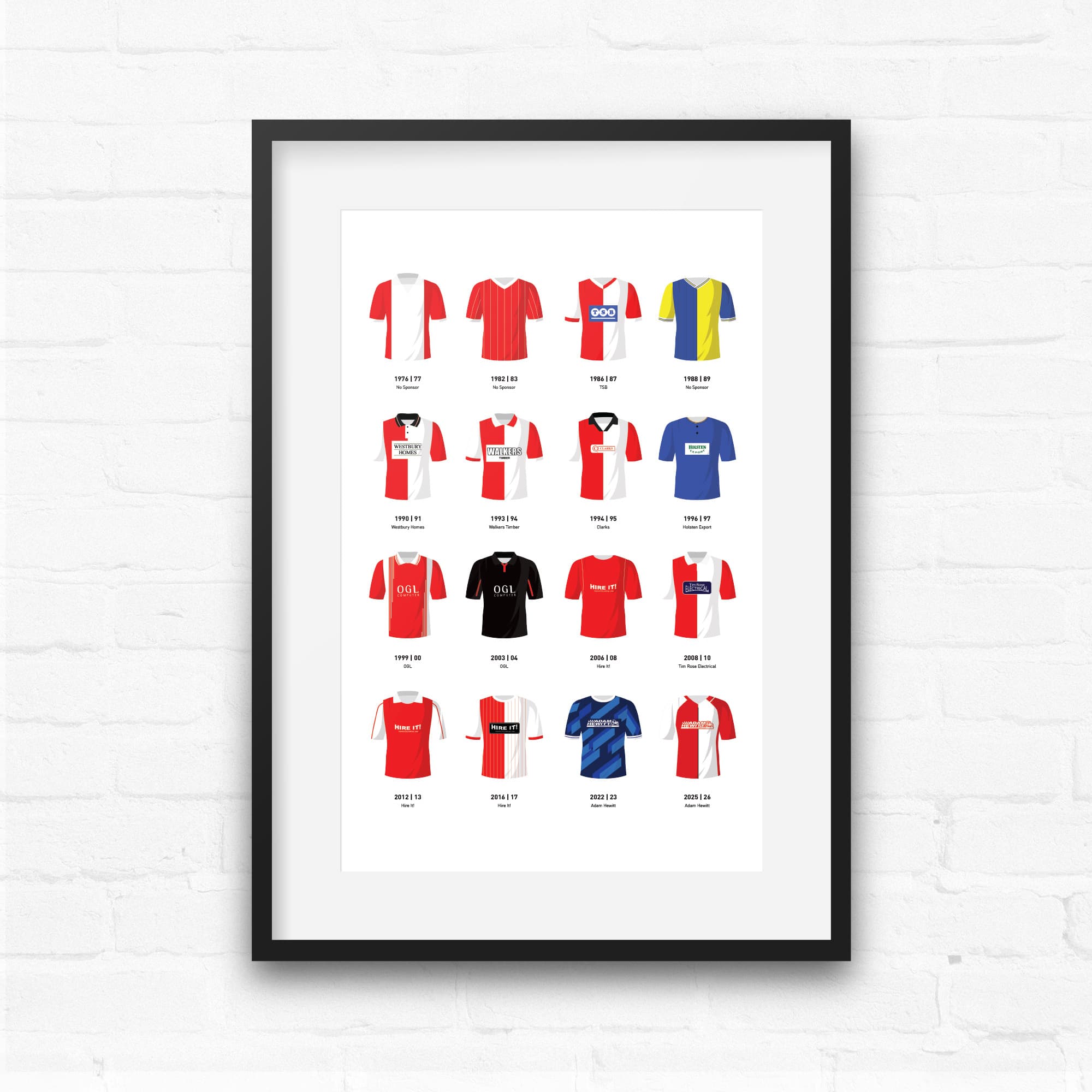 Kidderminster Classic Kits Football Team Print
