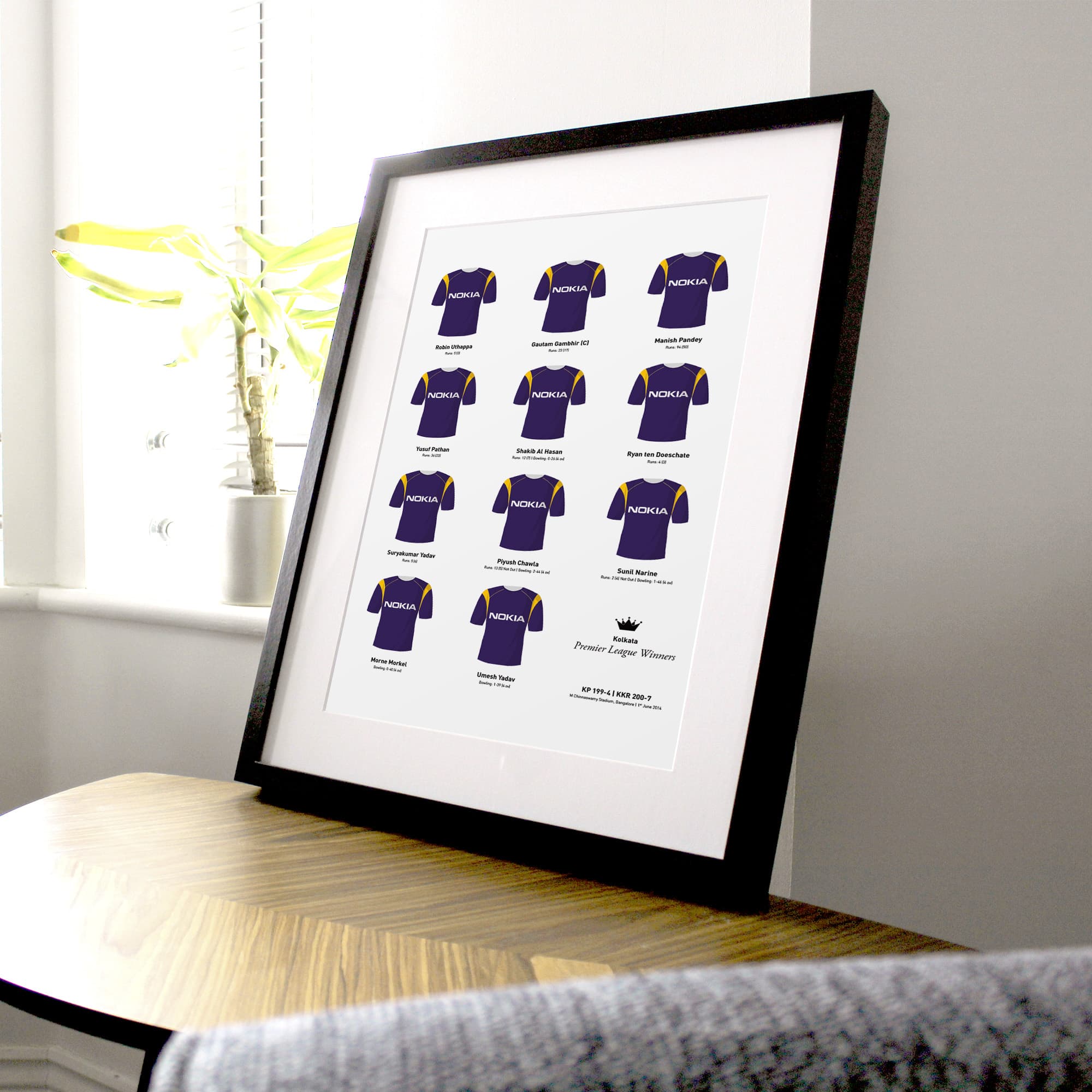 Kolkata Cricket 2014 Premier League Winners Team Print