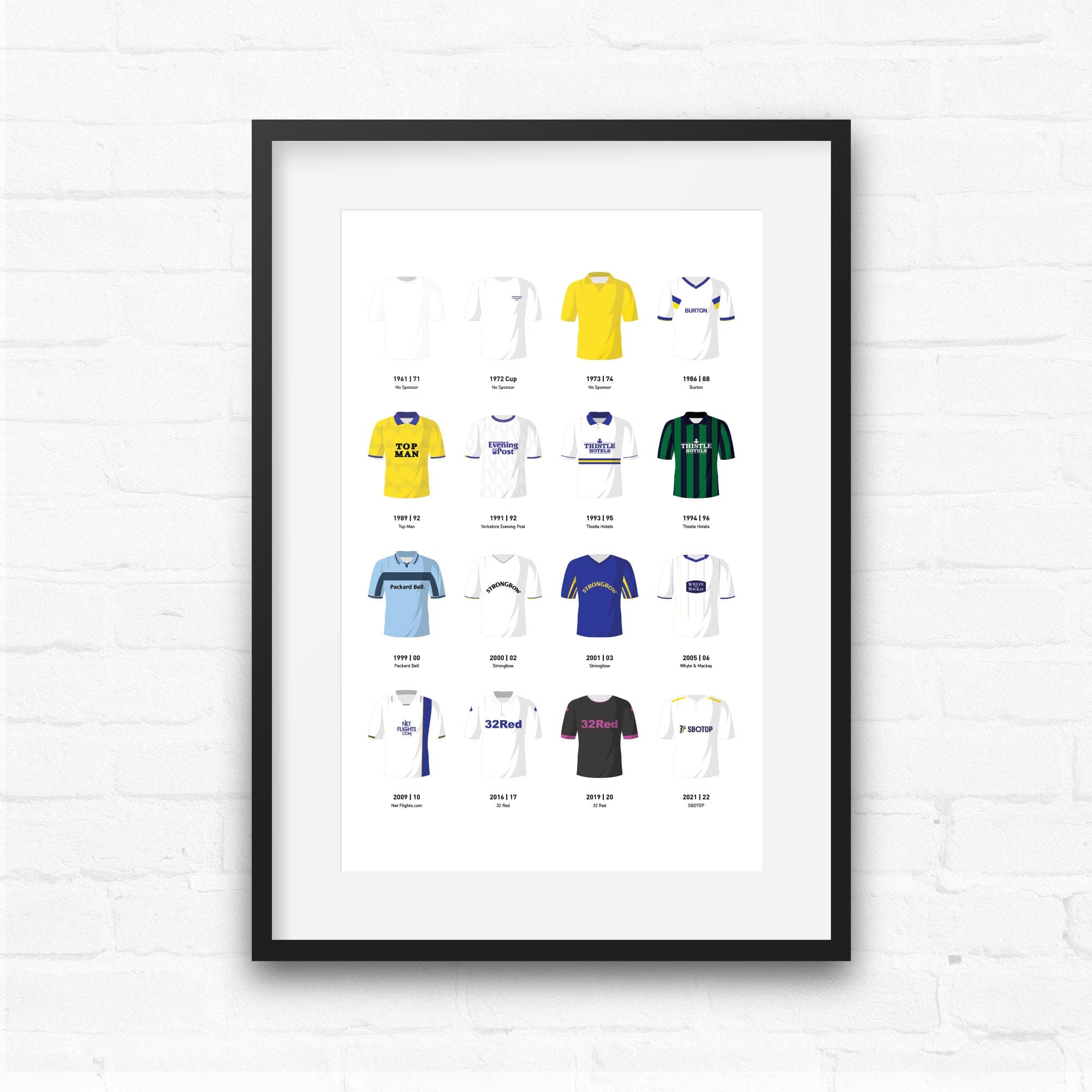 Leeds Classic Kits Football Team Print Good Team On Paper