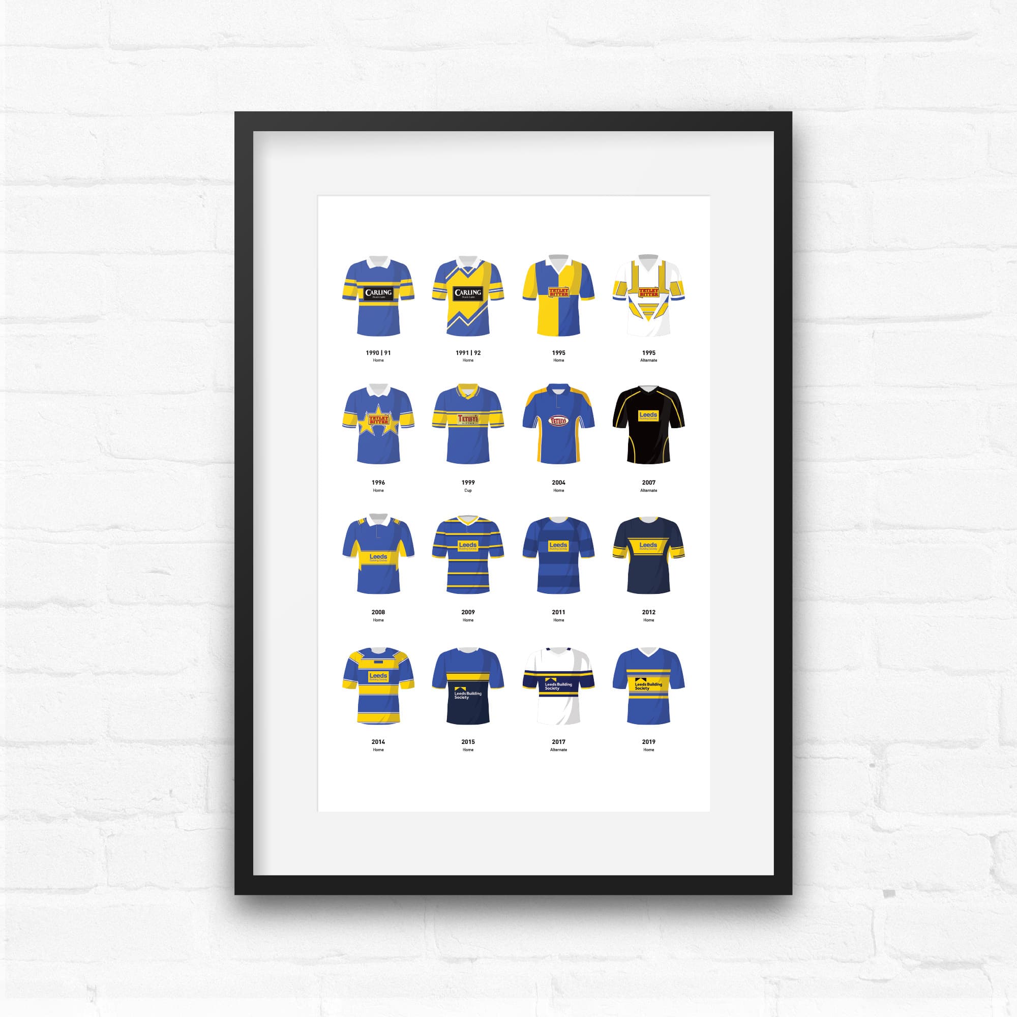 Leeds Classic Kits Rugby League Team Print
