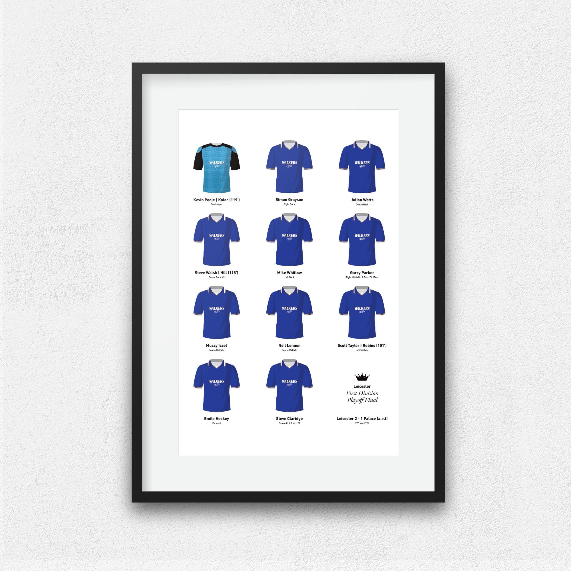 Leicester 1996 First Division Playoff Final Winners Football Team Print Good Team On Paper