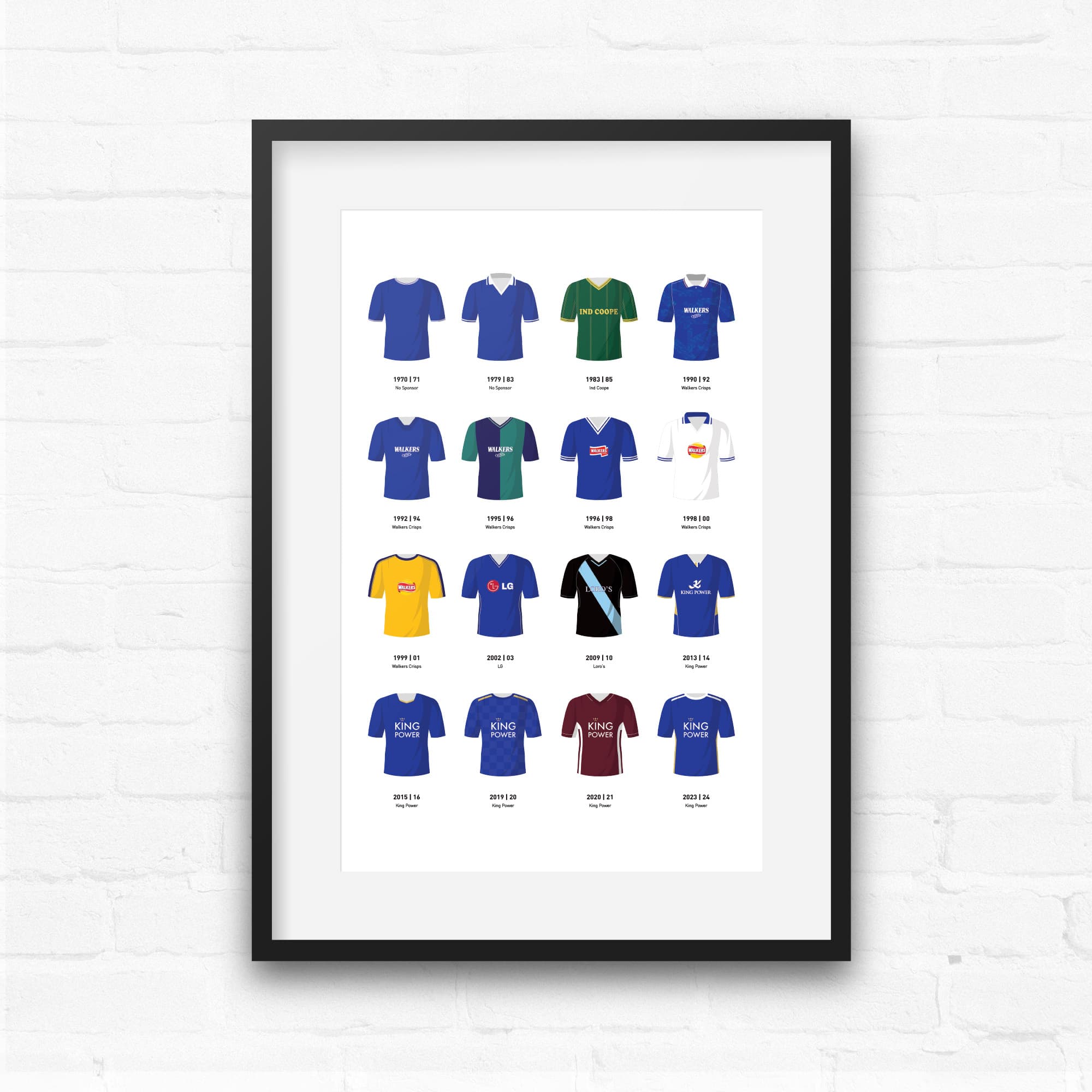 Leicester Classic Kits Football Team Print