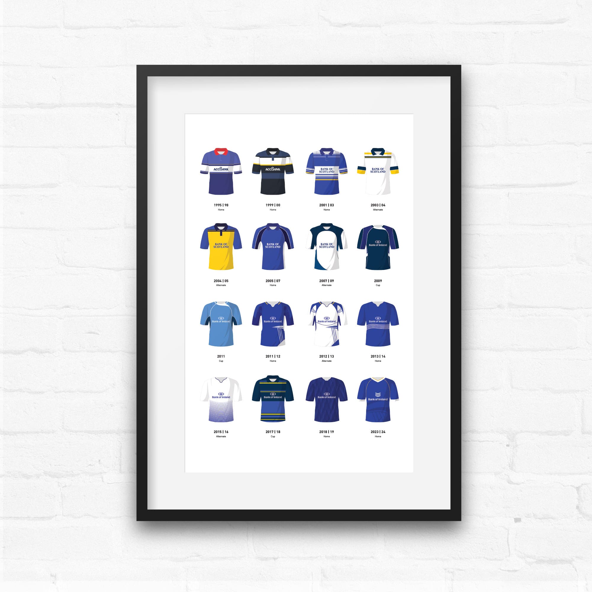 Leinster Classic Kits Rugby Union Team Print