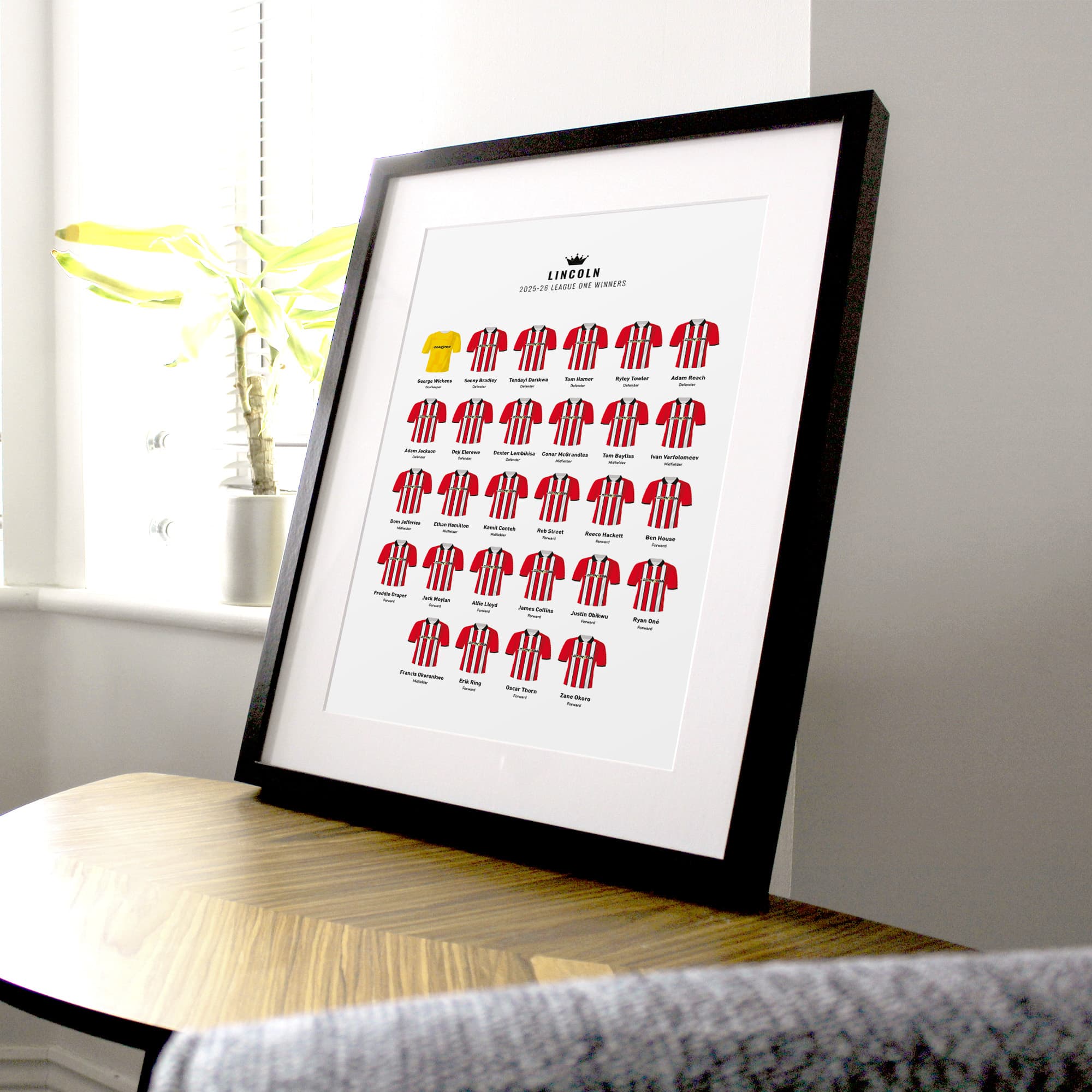 Lincoln 2026 League One Winners Football Team Print