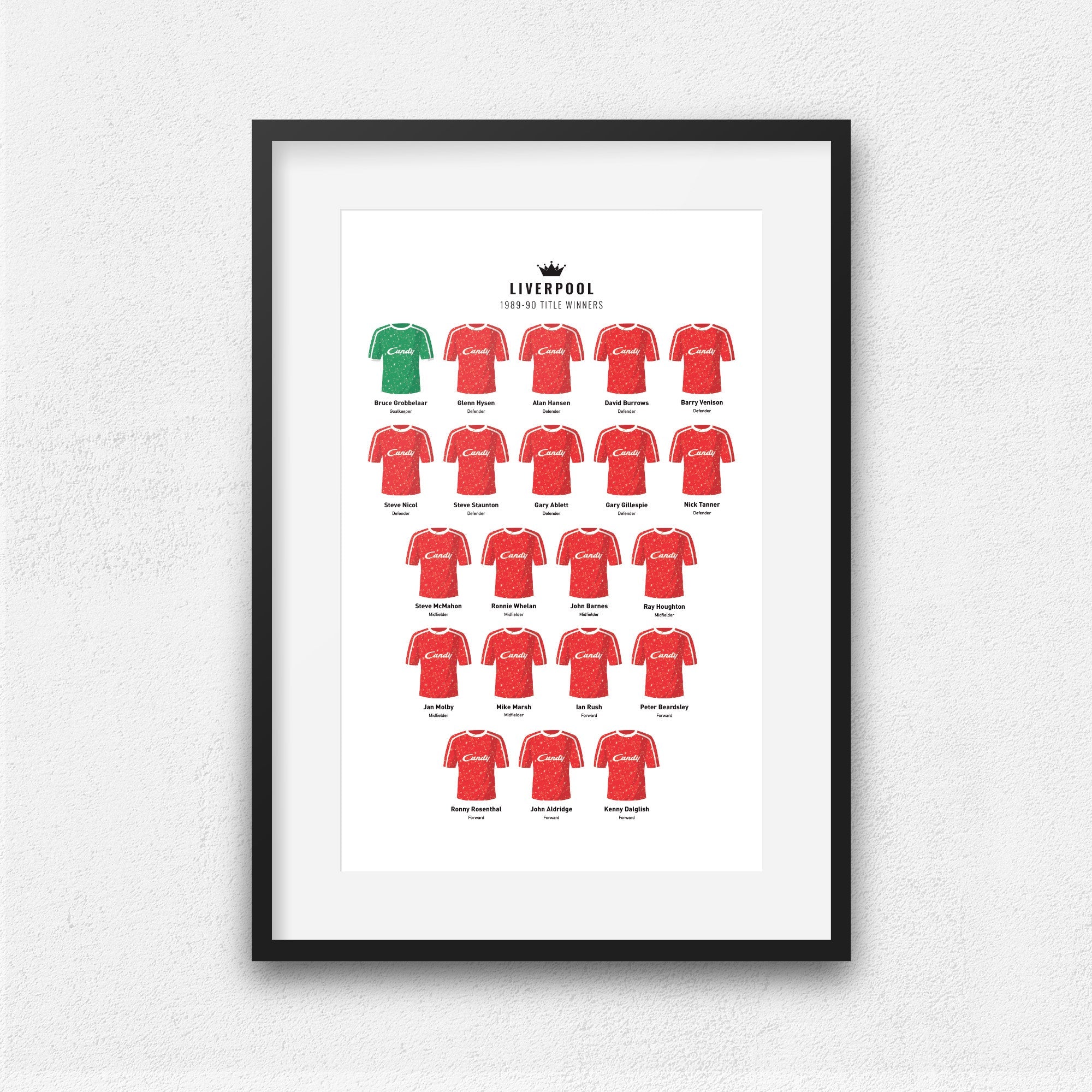 Liverpool 1990 Title Winners Football Team Print Good Team On Paper