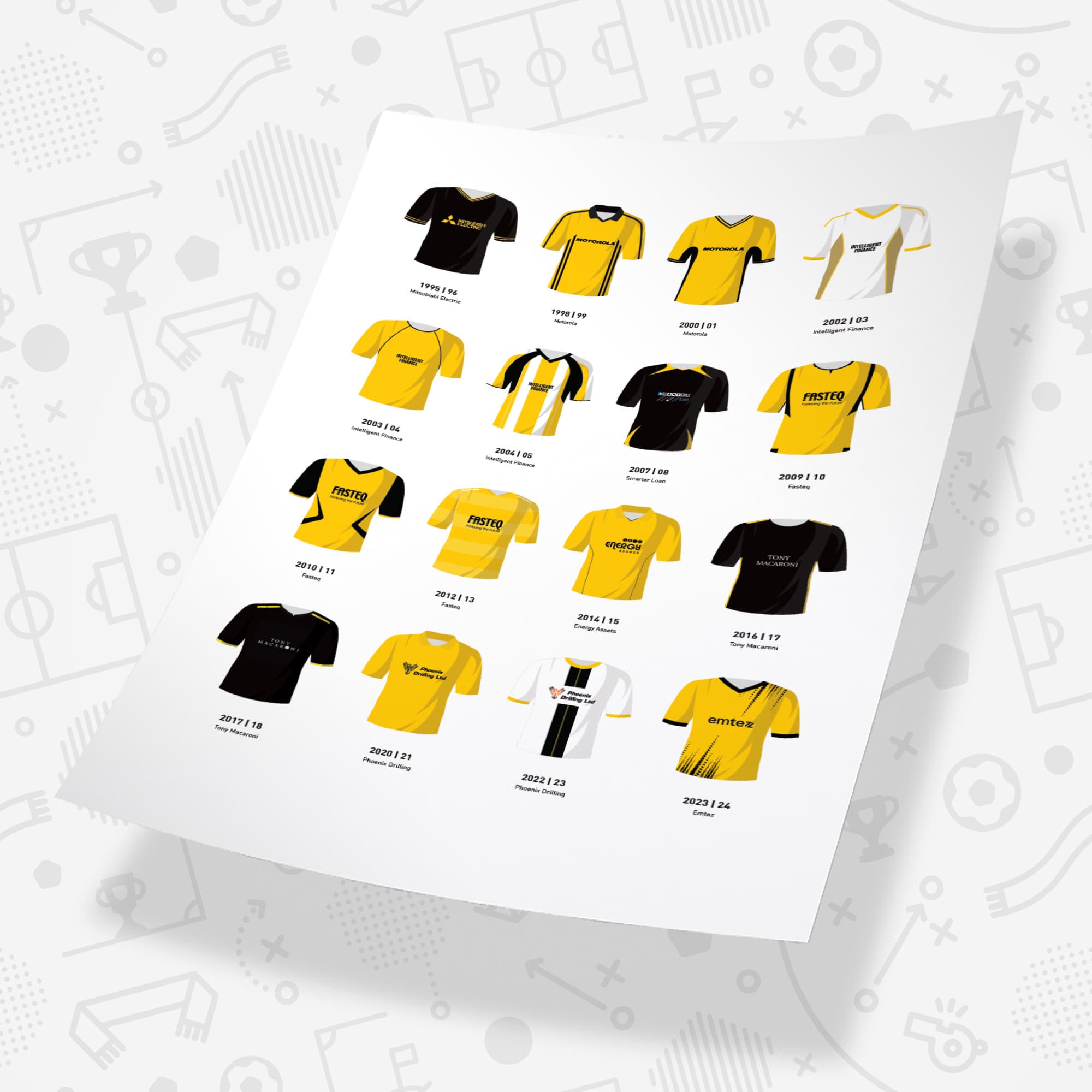 Livingston Classic Kits Football Team Print