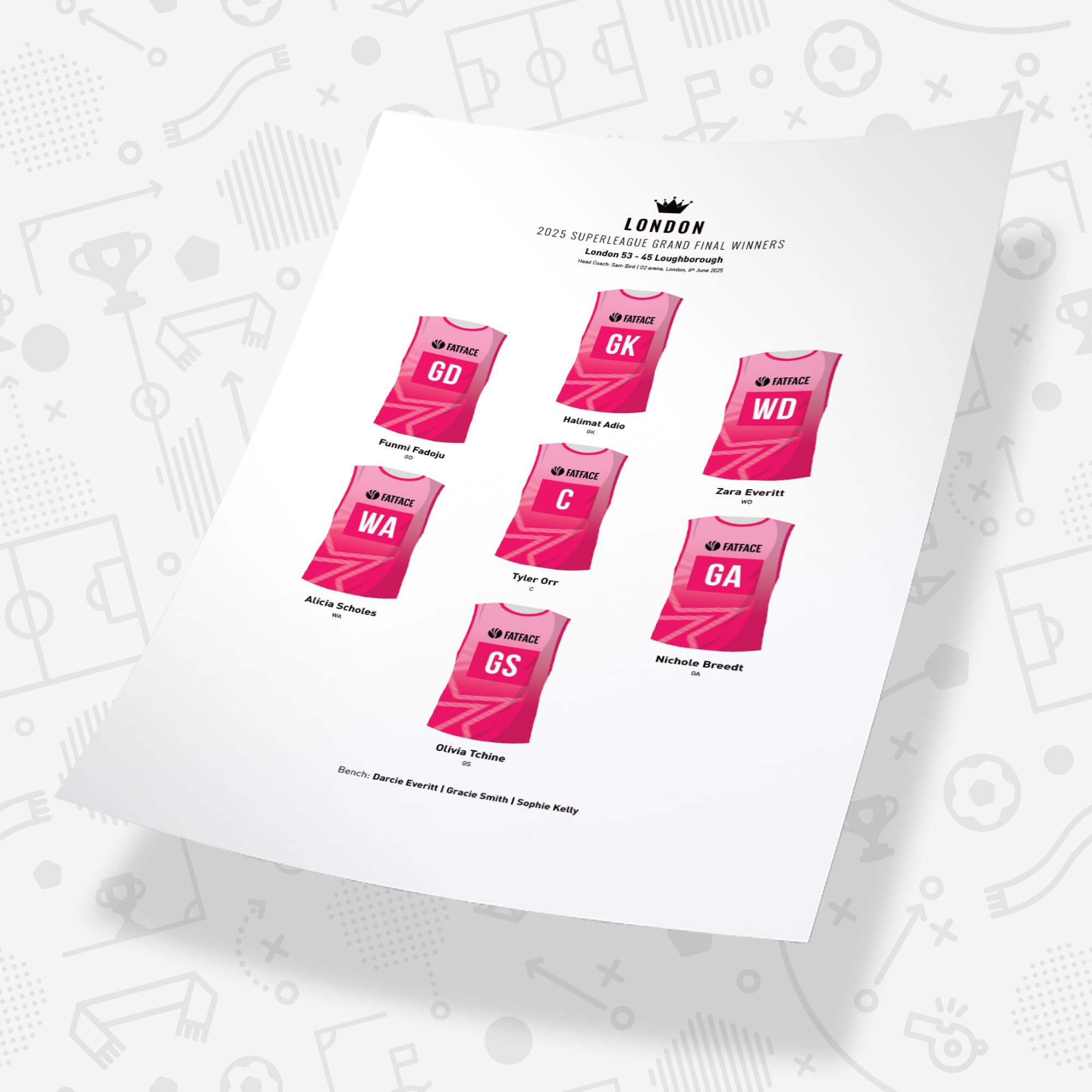 London Netball 2025 Super League Winners Print