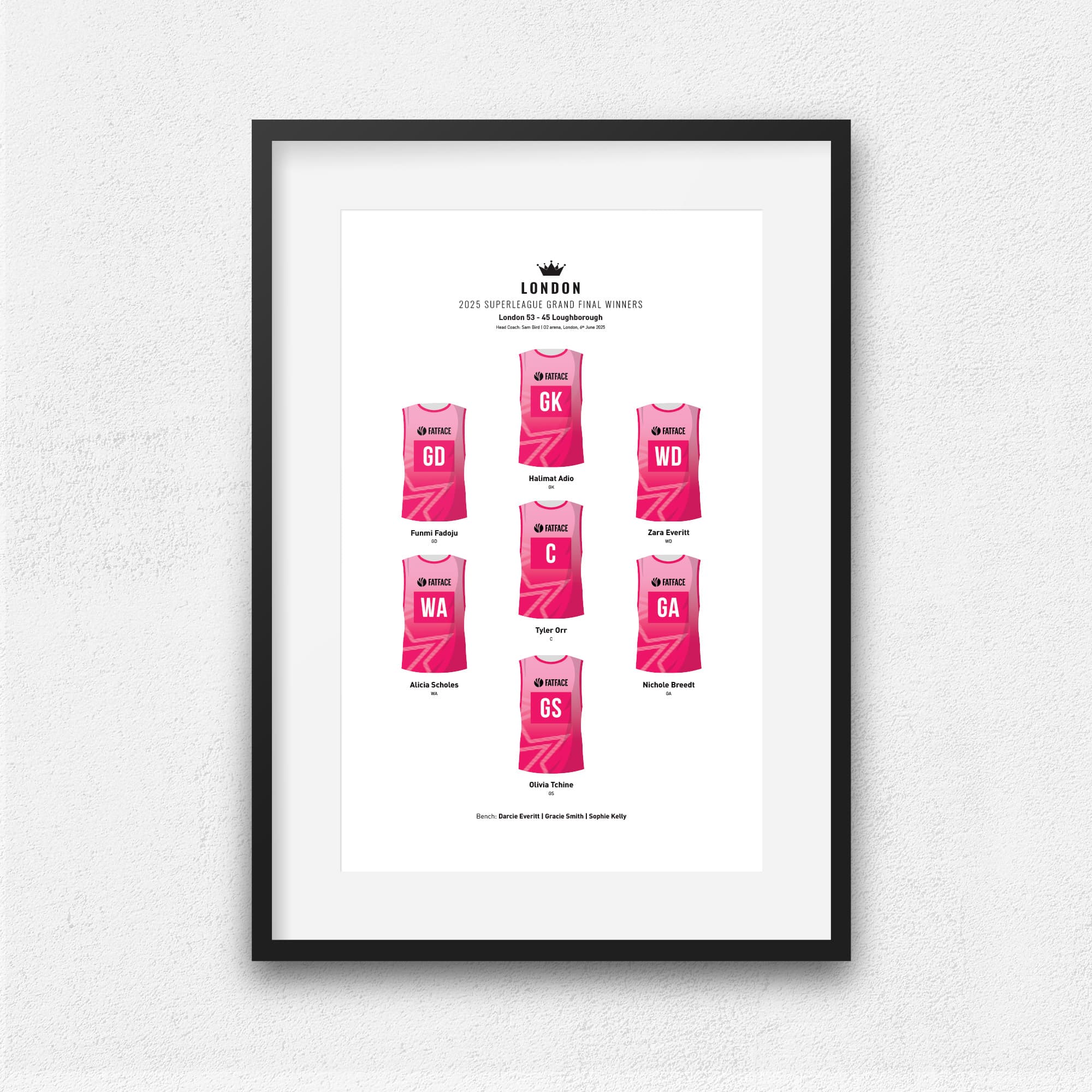London Netball 2025 Super League Winners Print