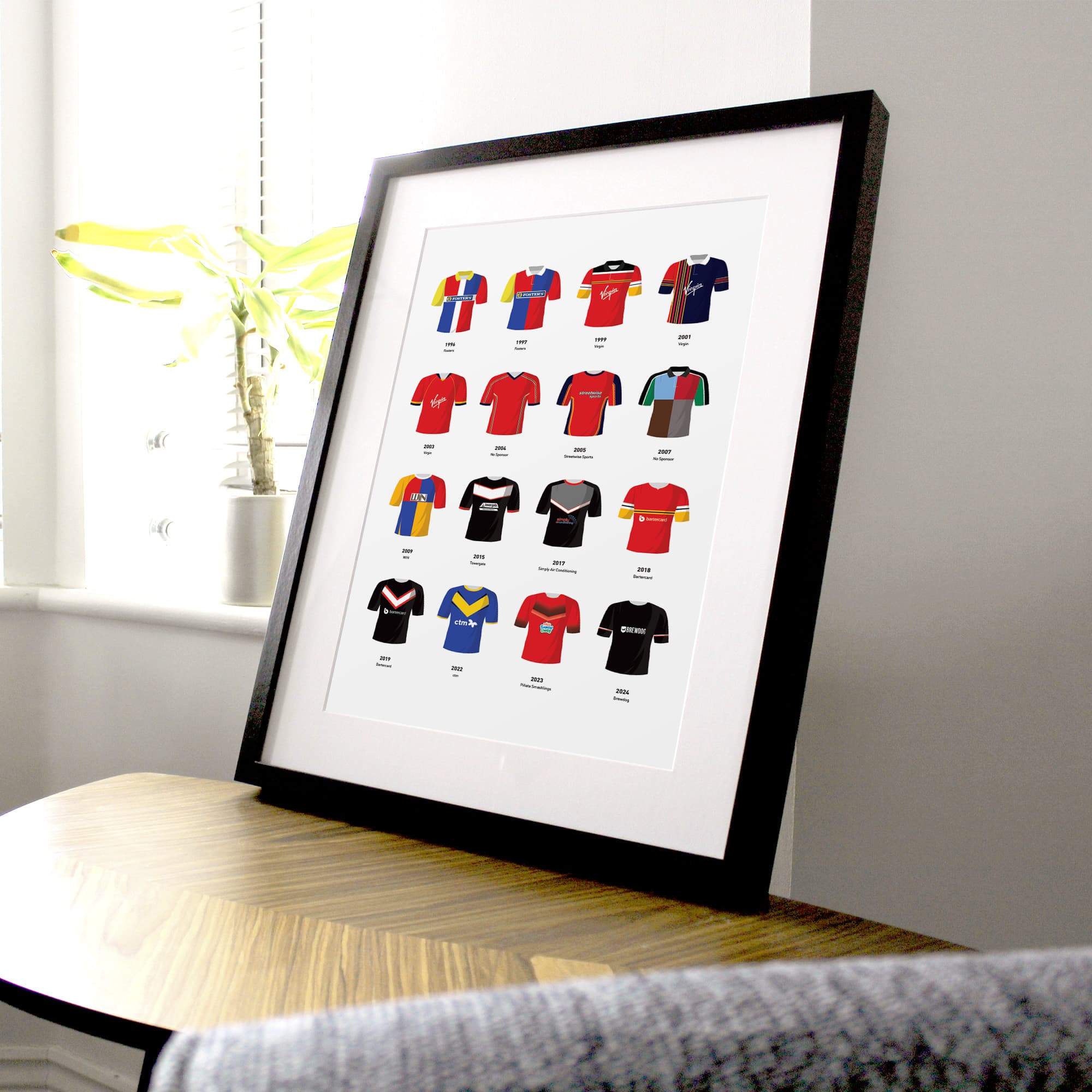 London Broncos Classic Kits Rugby League Team Print