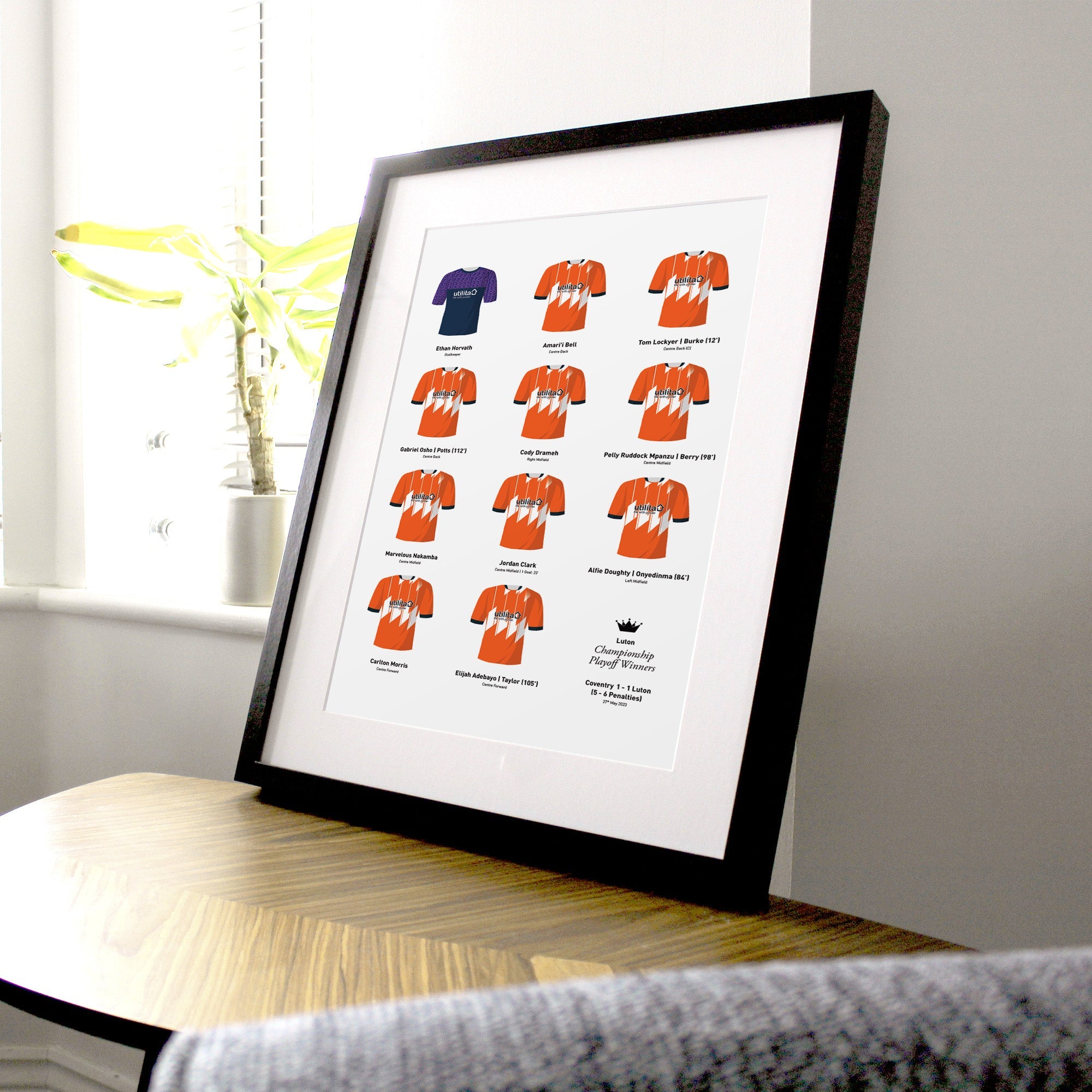 Luton 2023 Championship Playoff Winners Football Team Print Good Team On Paper