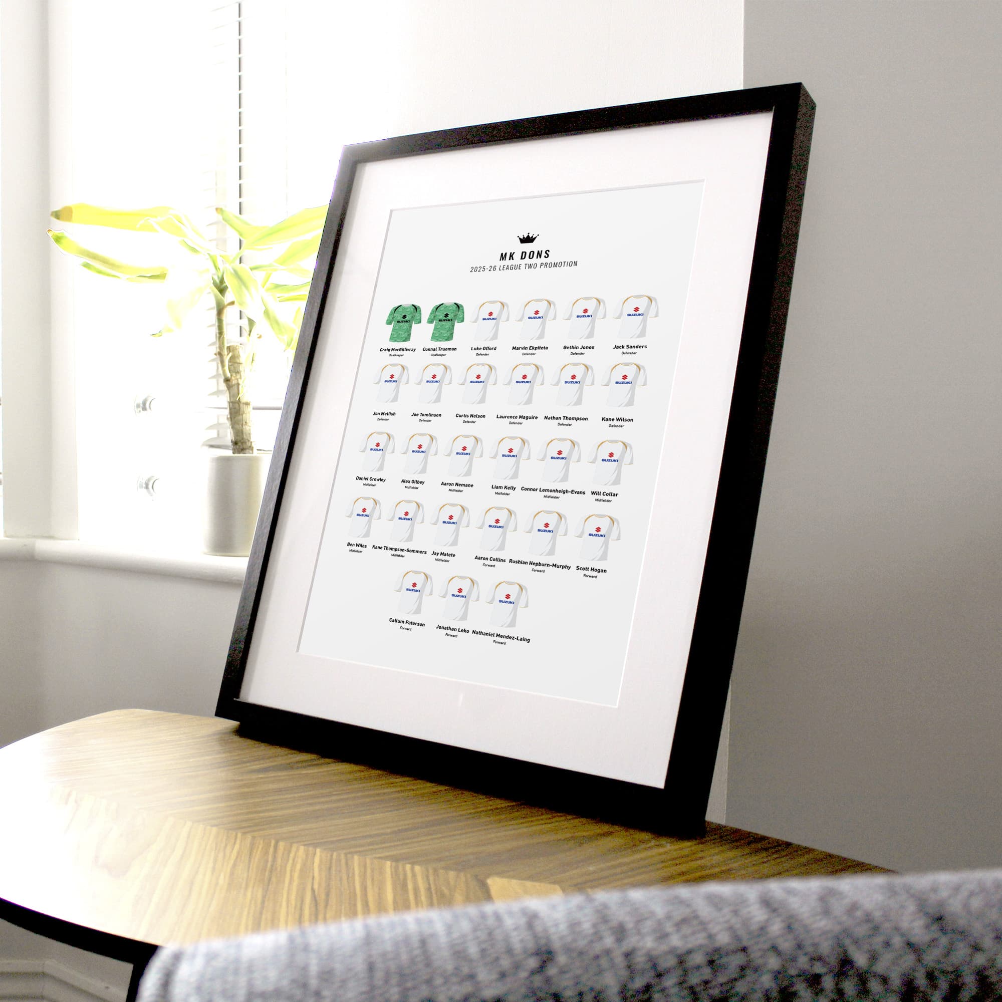 MK Dons 2026 League Two Promotion Football Team Print