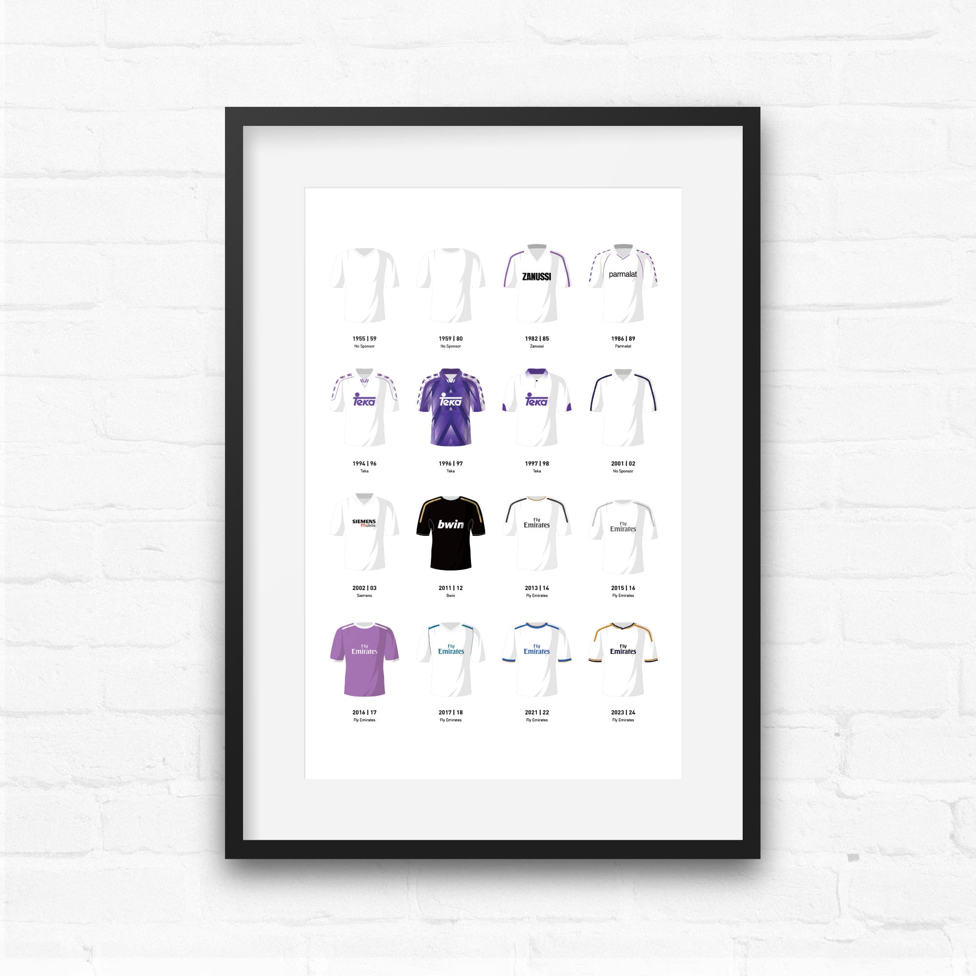 Madrid Classic Kits Football Team Print