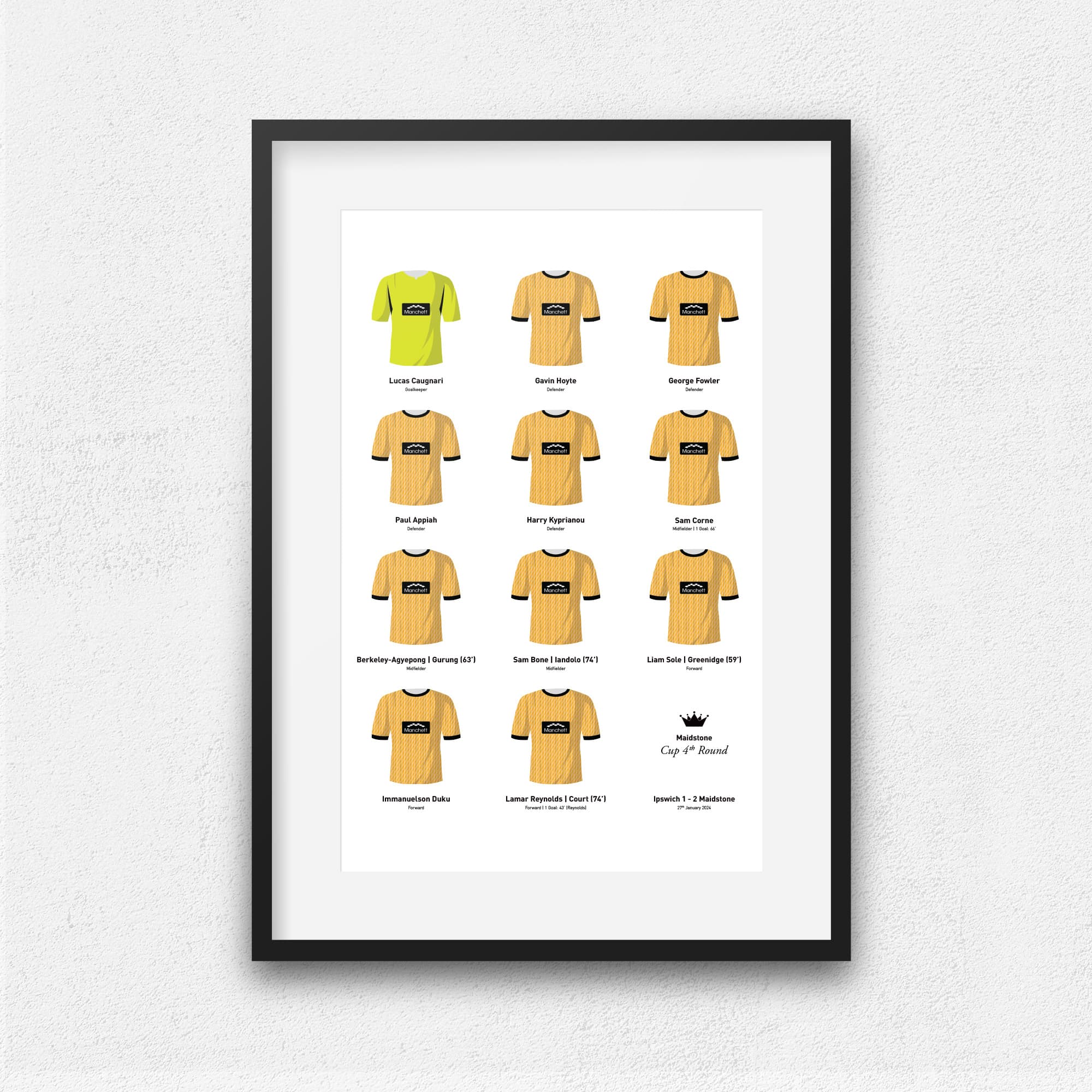 Maidstone 2024 Cup 4th Round Football Team Print