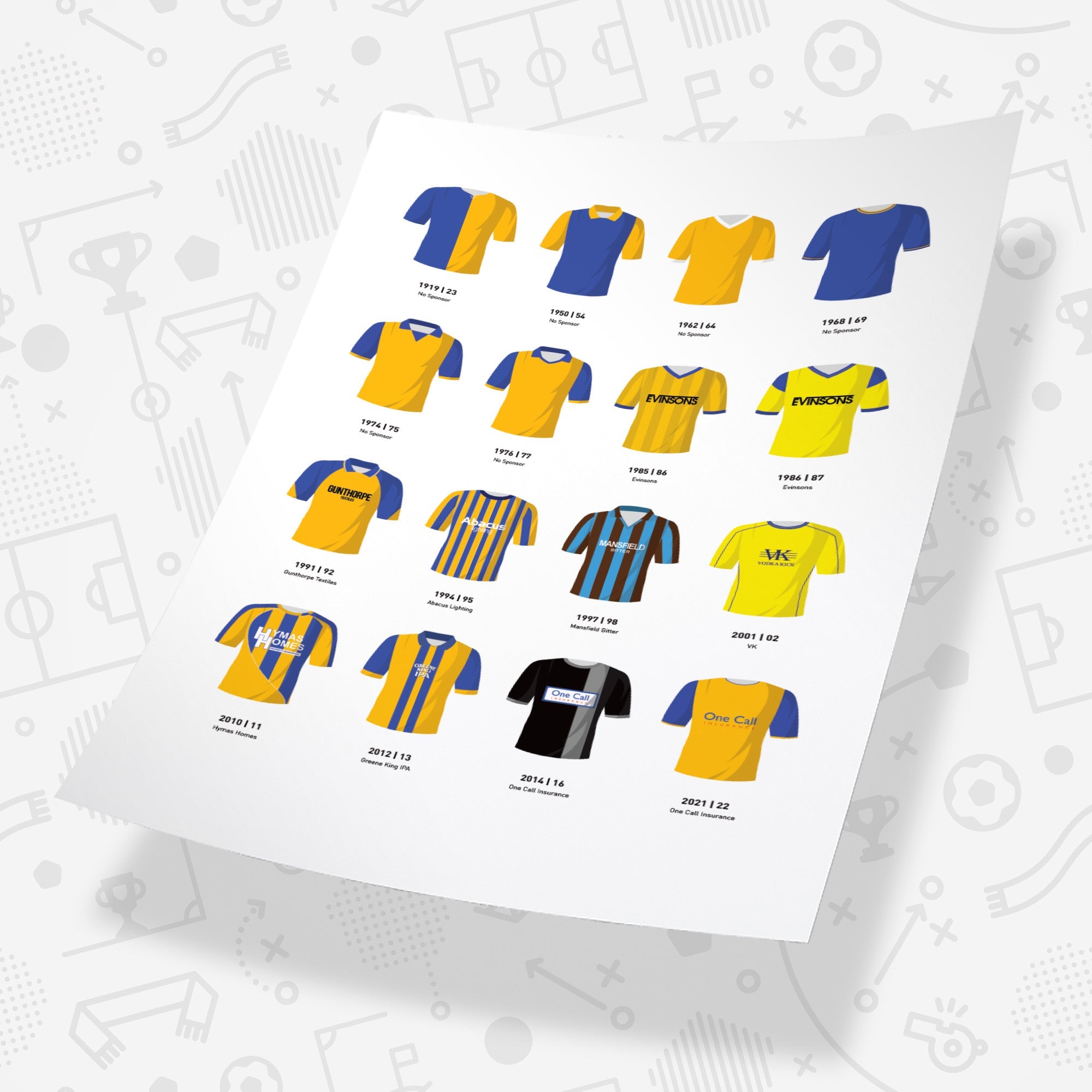 Mansfield Classic Kits Football Team Print Good Team On Paper