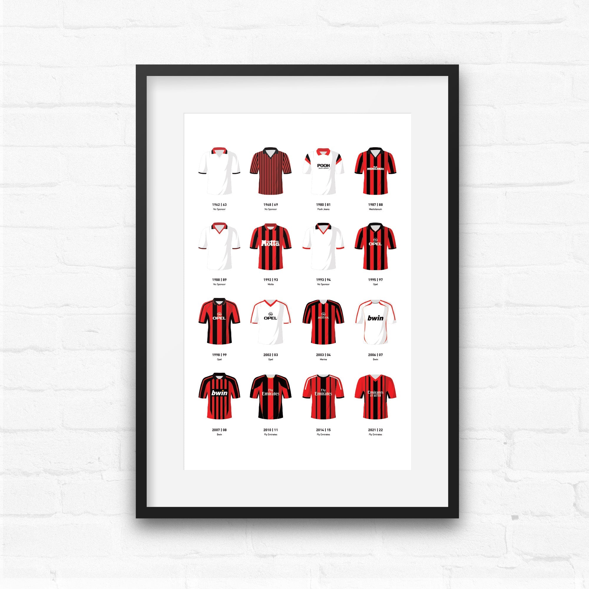 Milan Classic Kits Football Team Print Good Team On Paper