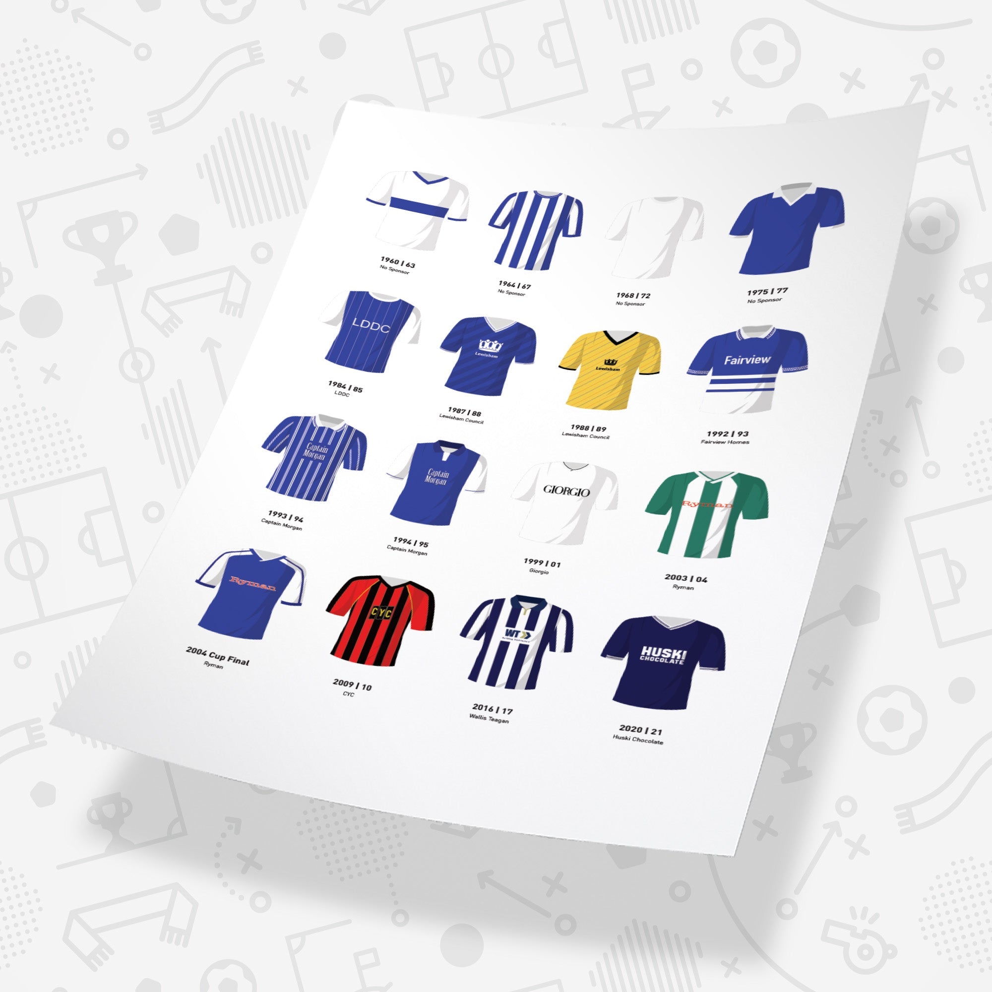 Millwall Classic Kits Football Team Print Good Team On Paper