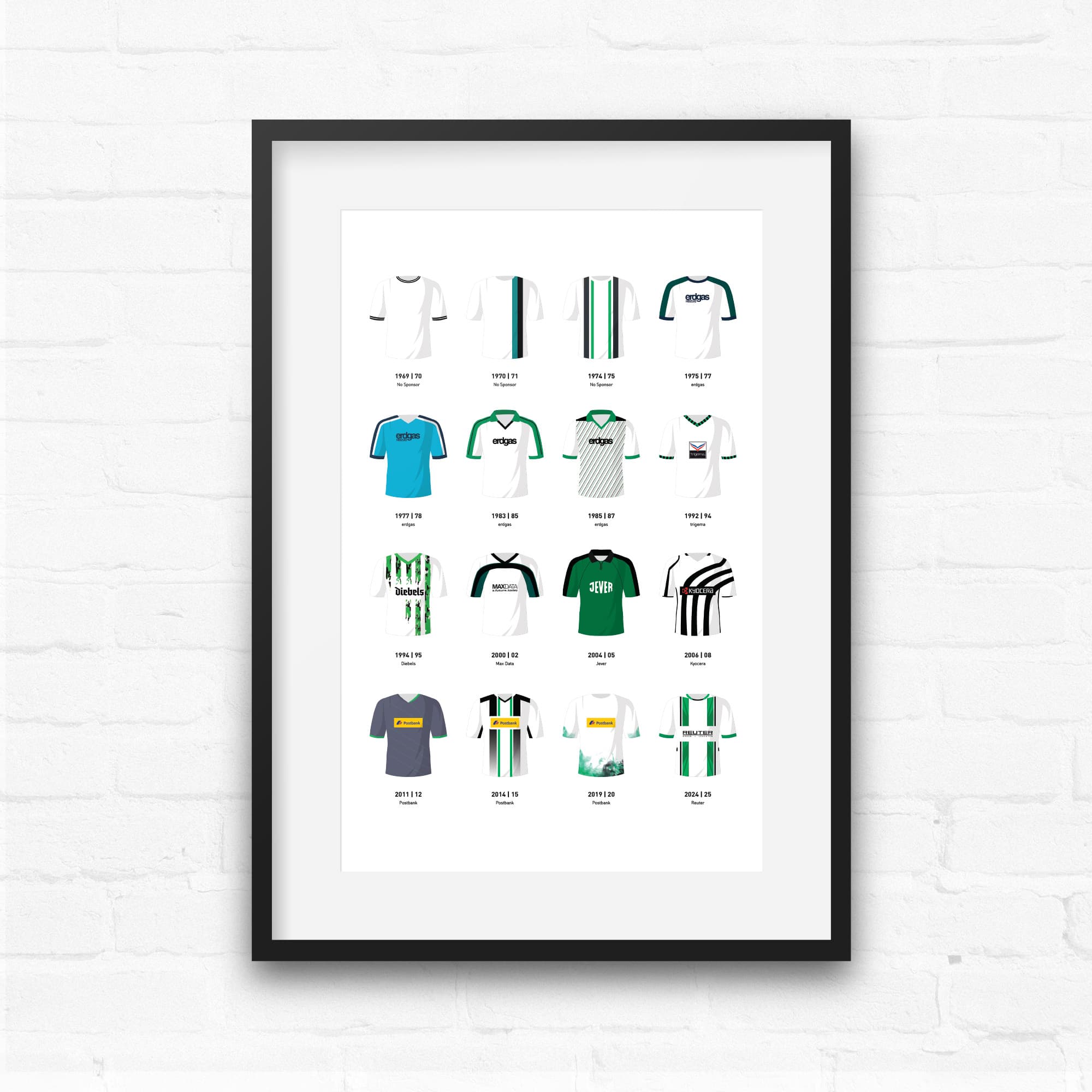 Monchengladbach Classic Kits Football Team Print