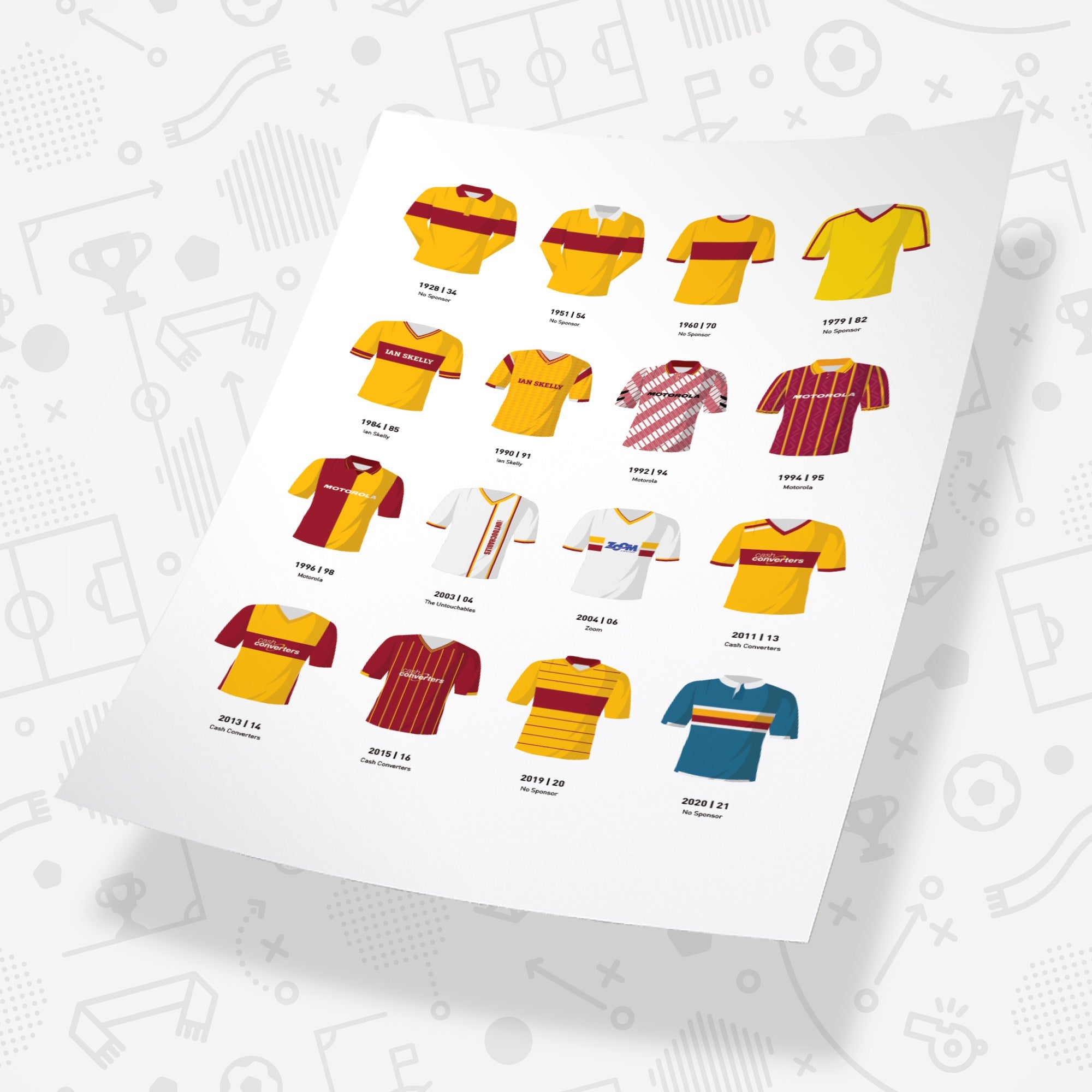 Motherwell Classic Kits Football Team Print Good Team On Paper