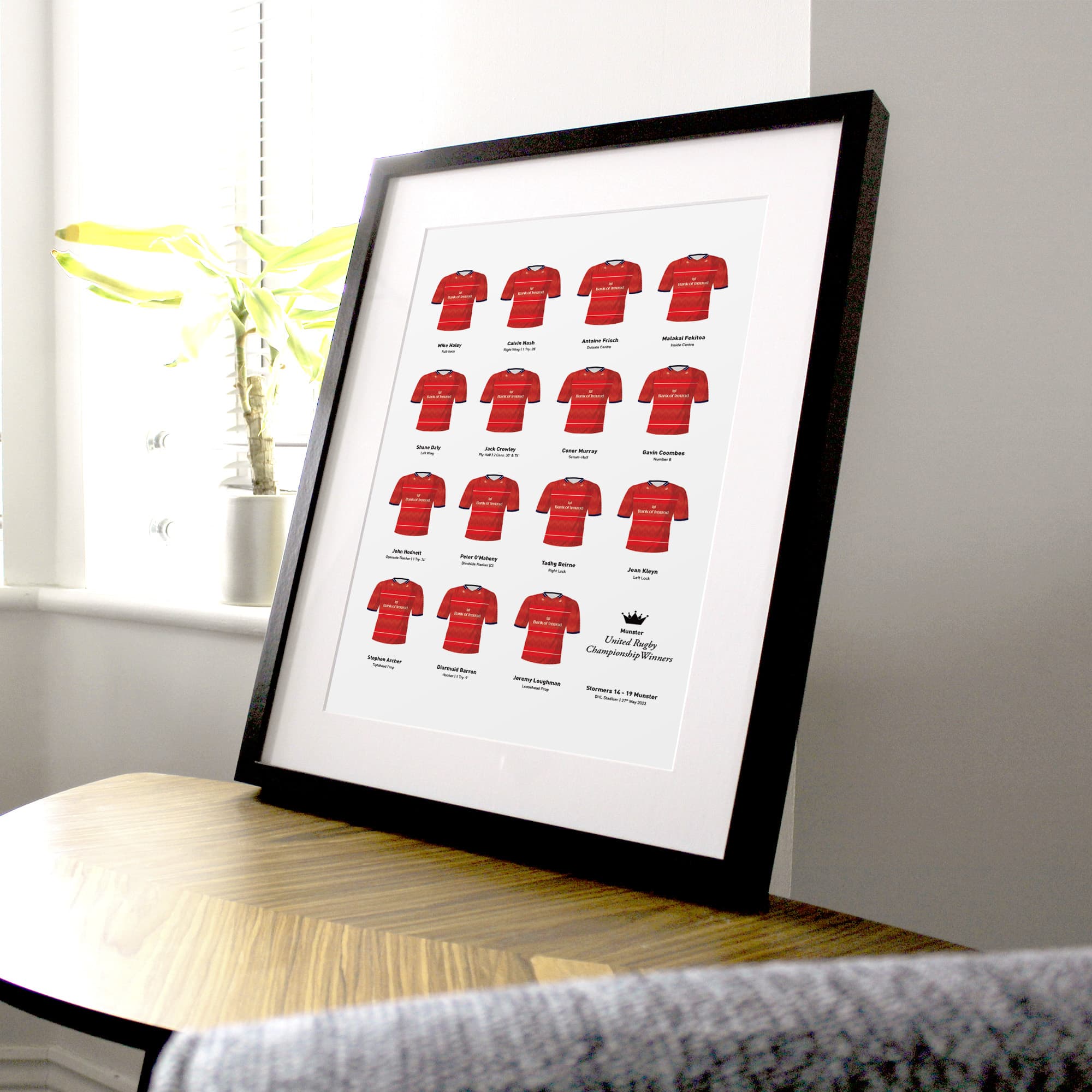 Munster Rugby Union 2023 United Rugby Championship Winners Team Print