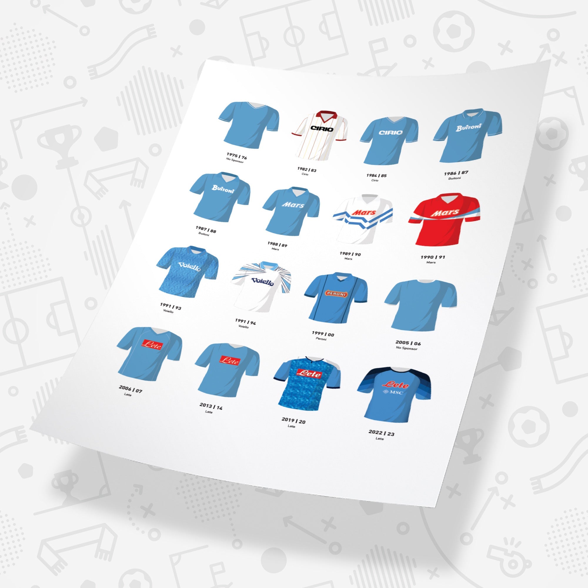 Napoli Classic Kits Football Team Print Good Team On Paper