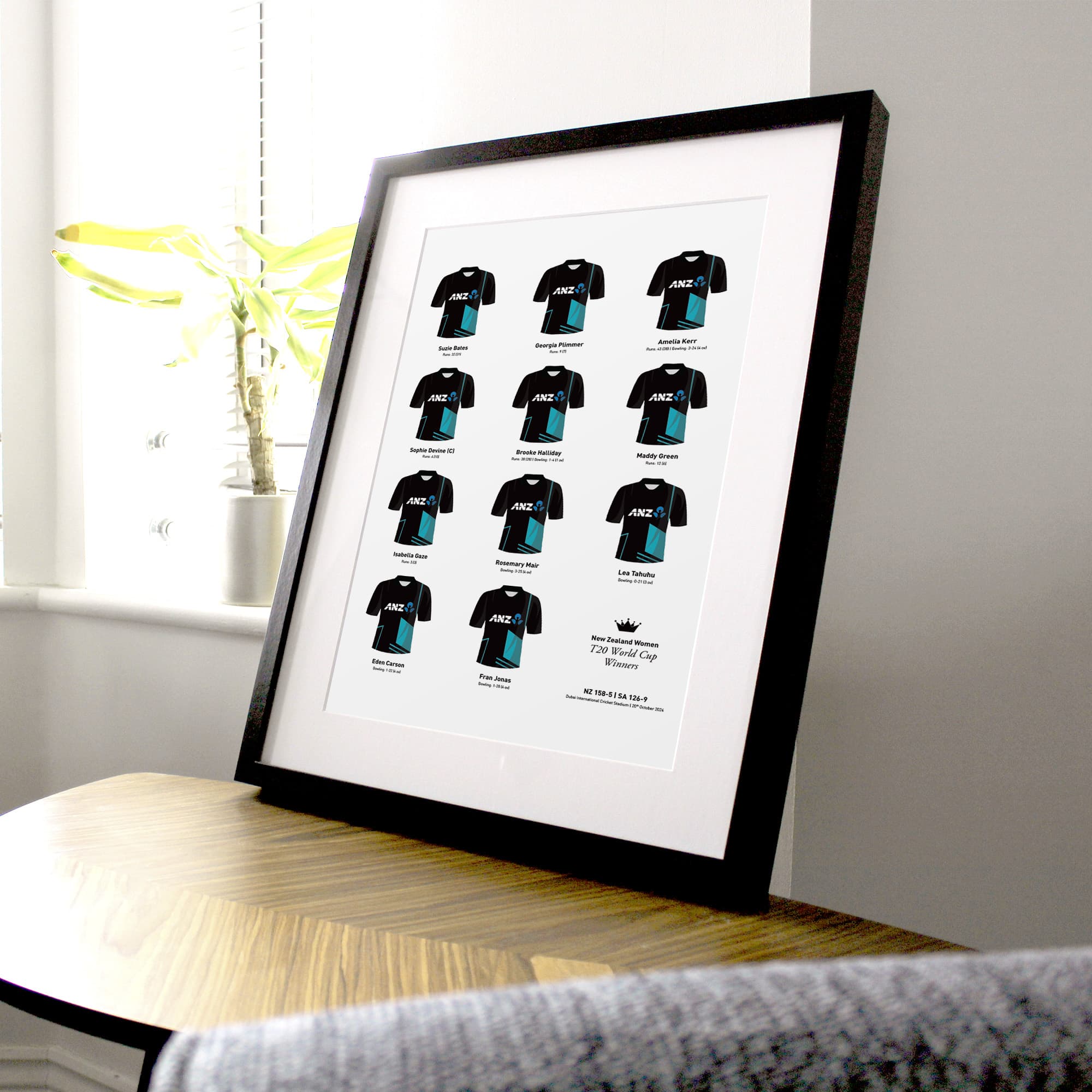 New Zealand Women Cricket 2024 World T20 Winners Team Print