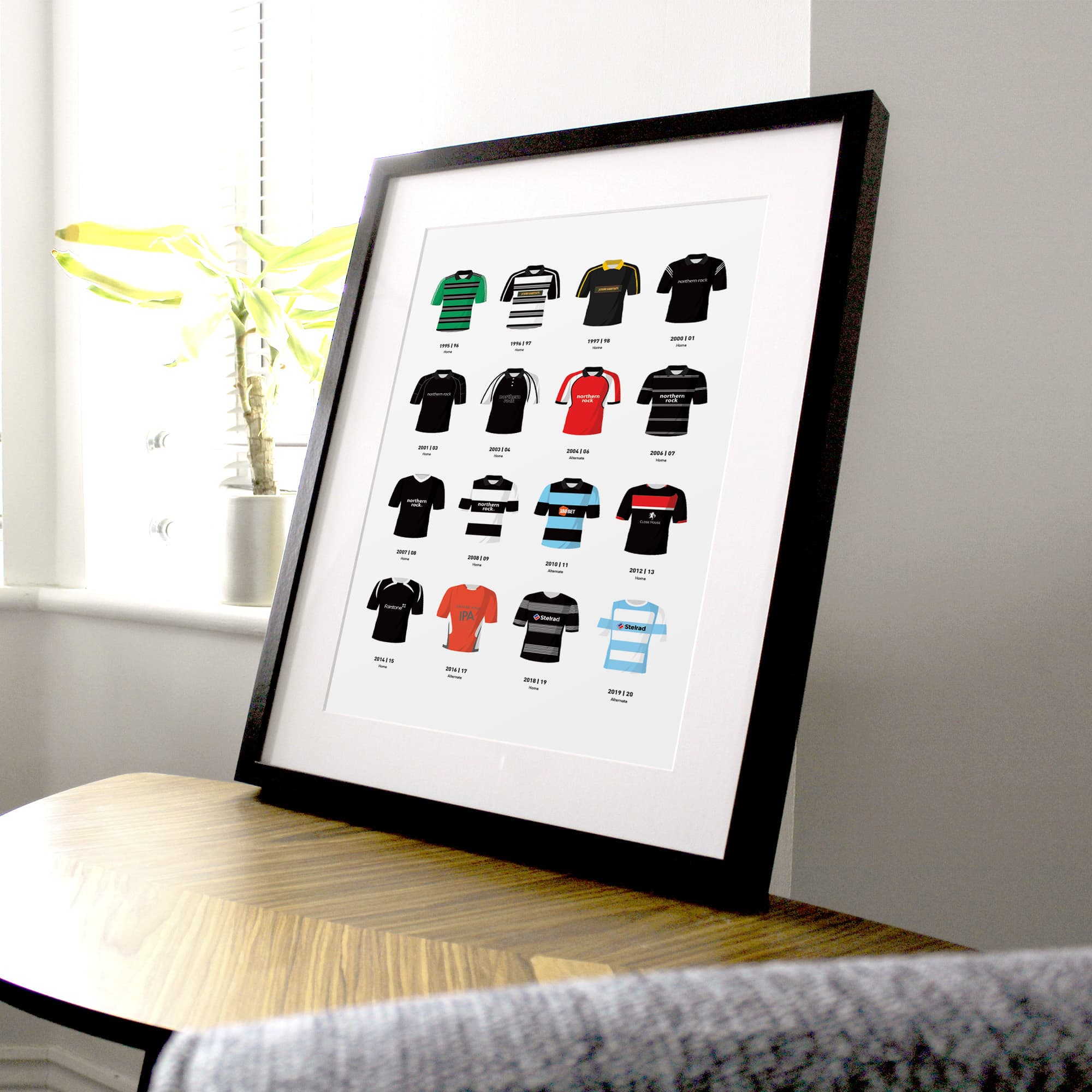 Newcastle Classic Kits Rugby Union Team Print