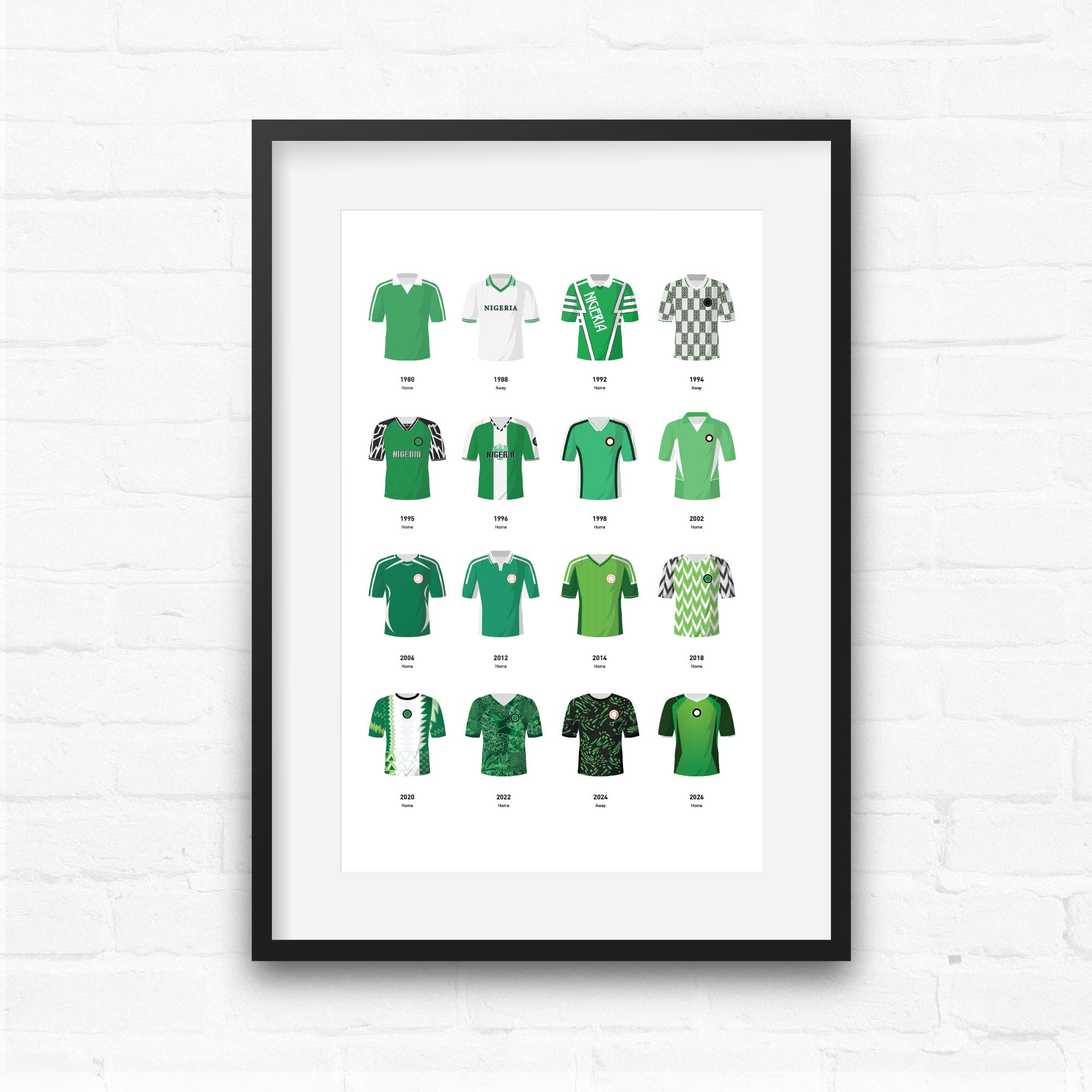 Nigeria Classic Kits Football Team Print