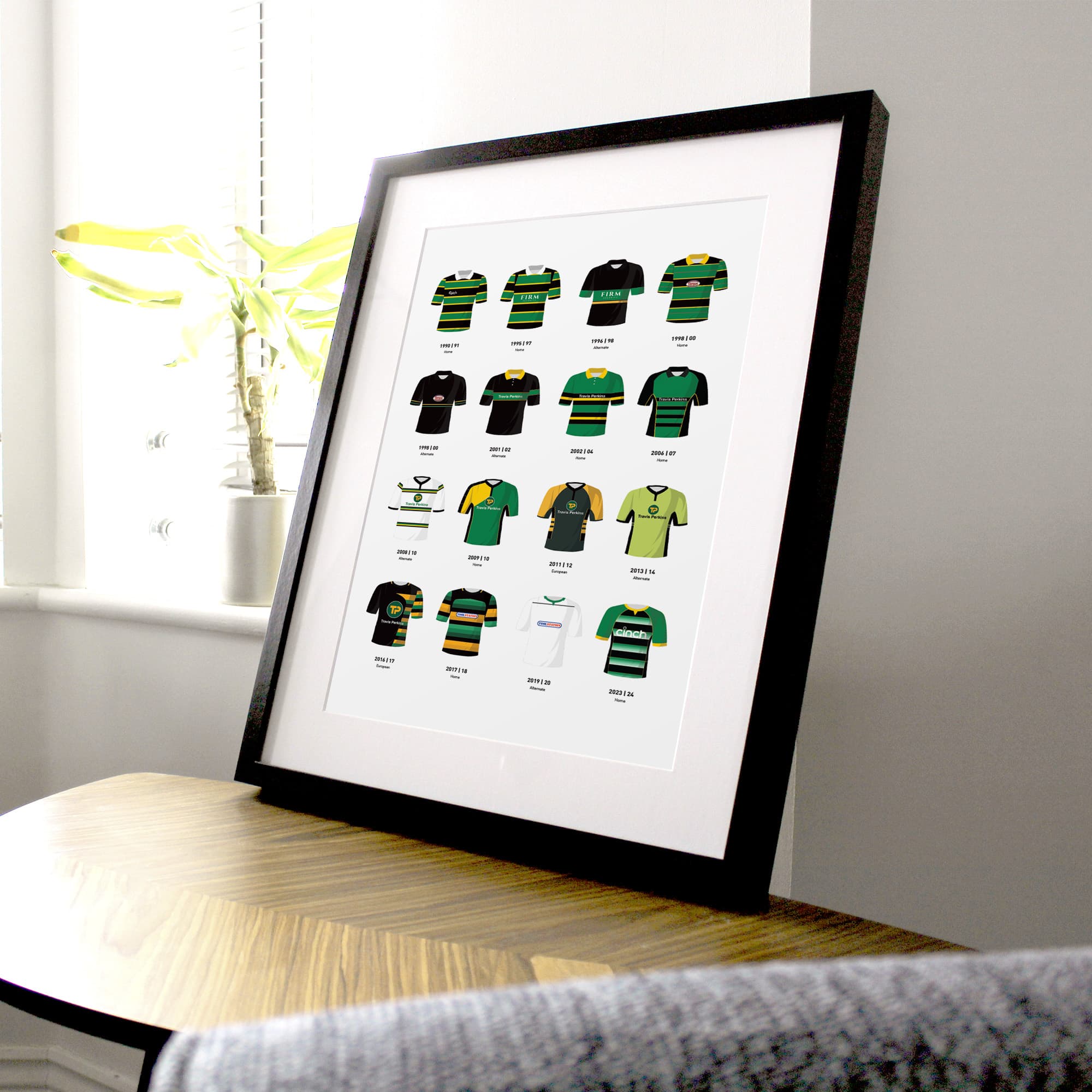 Northampton Classic Kits Rugby Union Team Print