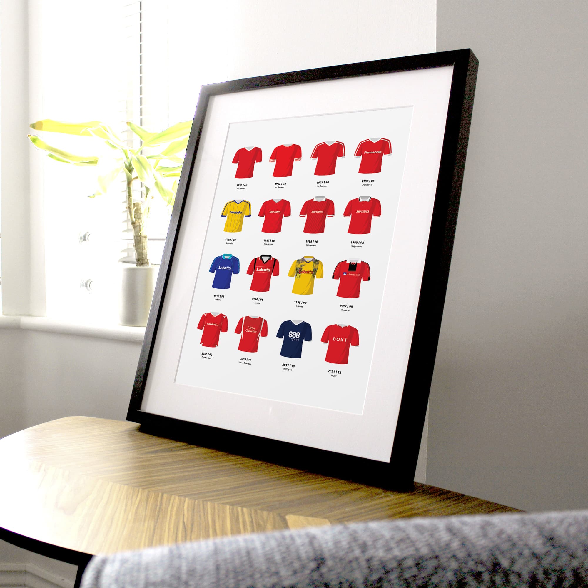 Nottm Forest Classic Kits Football Team Print Good Team On Paper