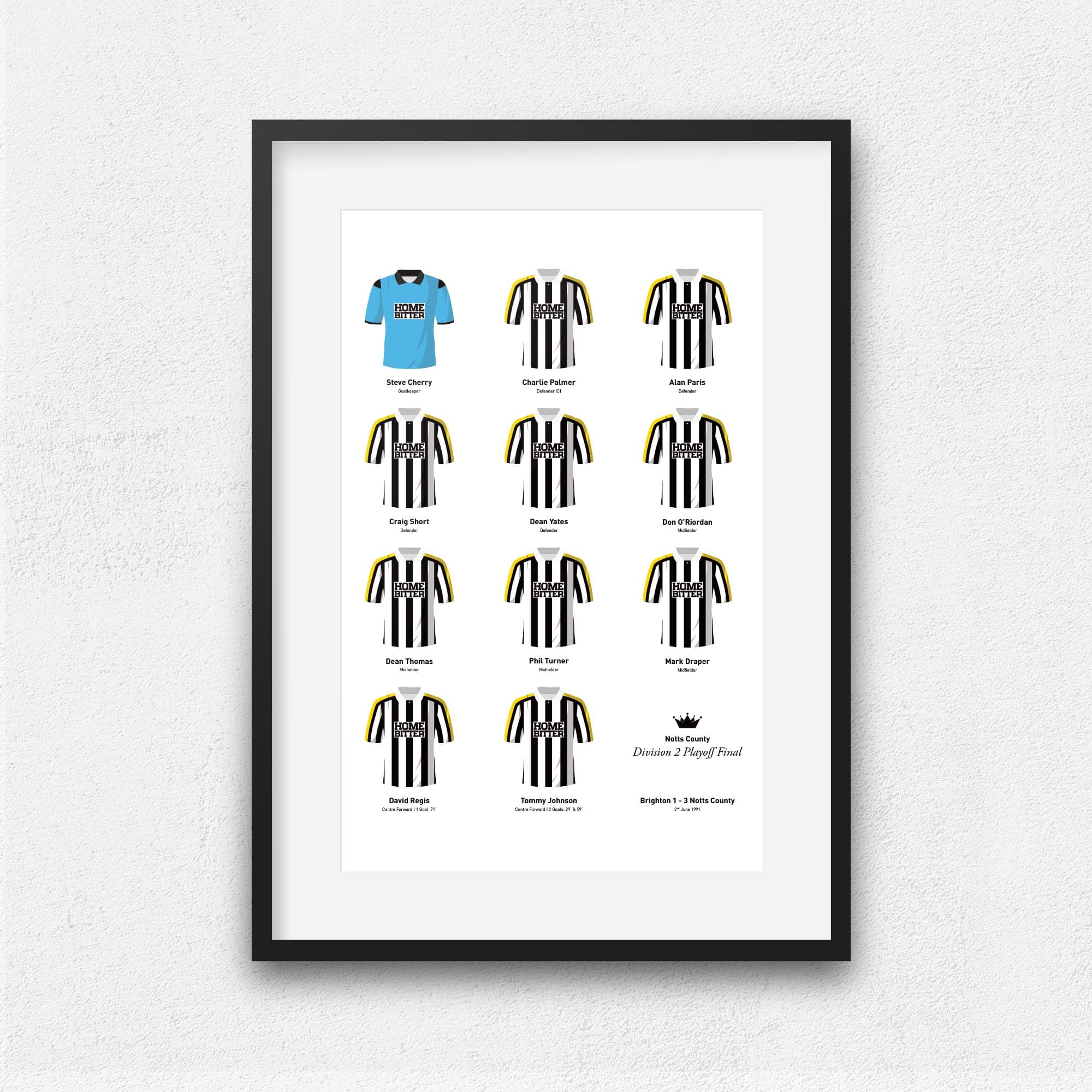 Notts County 1991 Division 2 Playoff Winners Football Team Print Good Team On Paper