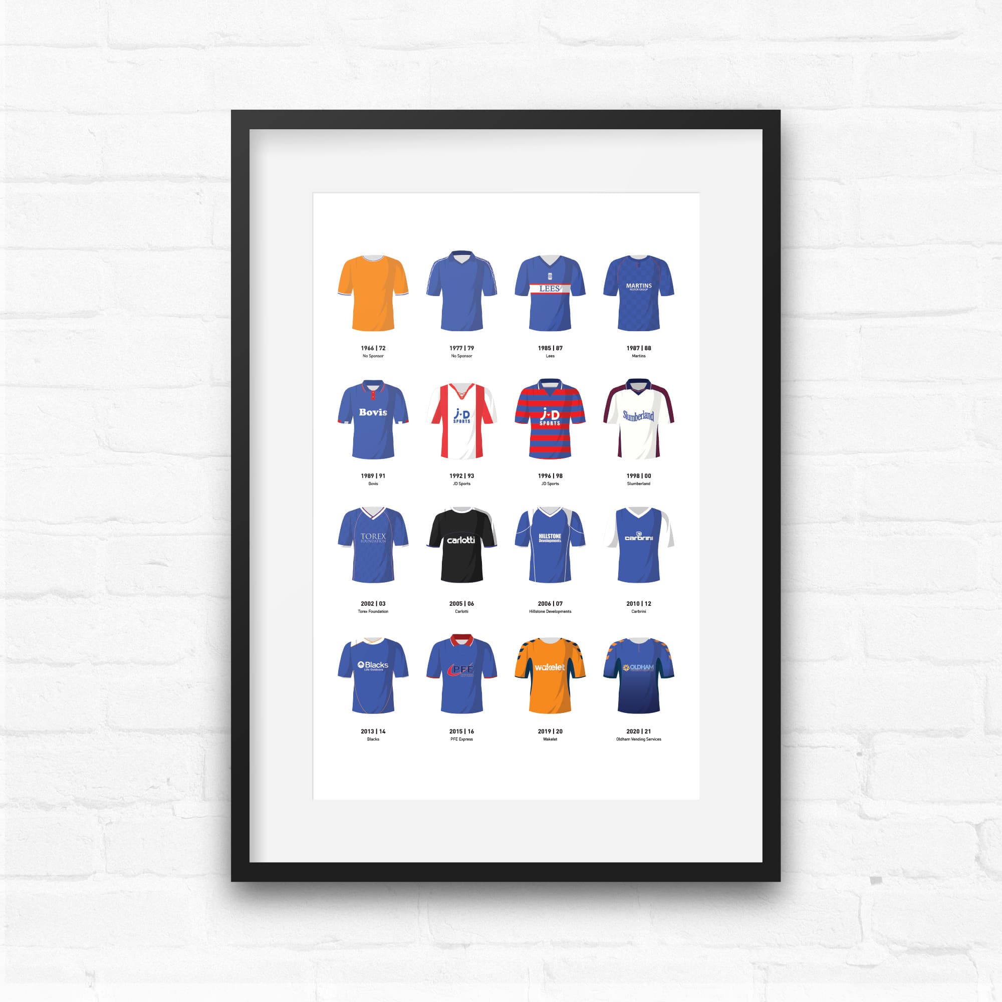 Oldham Classic Kits Football Team Print Good Team On Paper