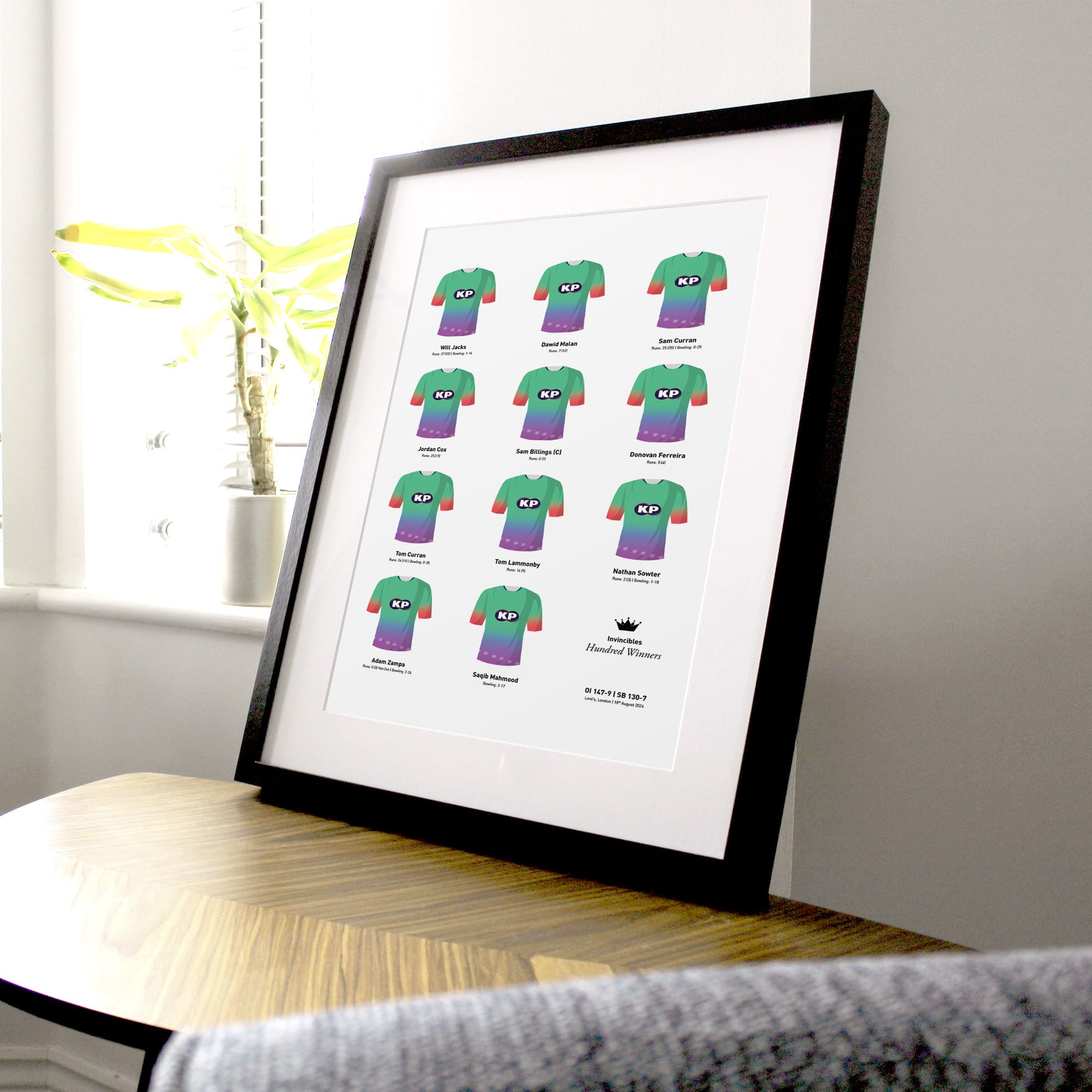 Oval Cricket 2024 Hundred Winners Team Print